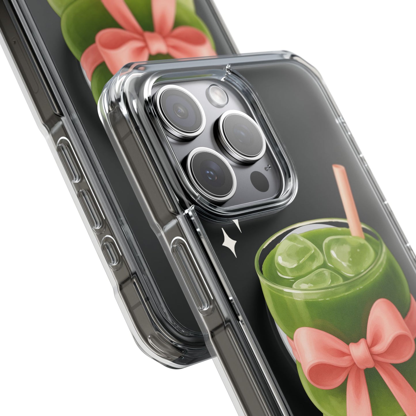 Macha girlie🎀 Magnetic Clear Impact Cases with Pink Bow Design | Stylish Phone Protection, Gifts for Her, Trendy Accessories, Birthday Gifts, Cute Tech