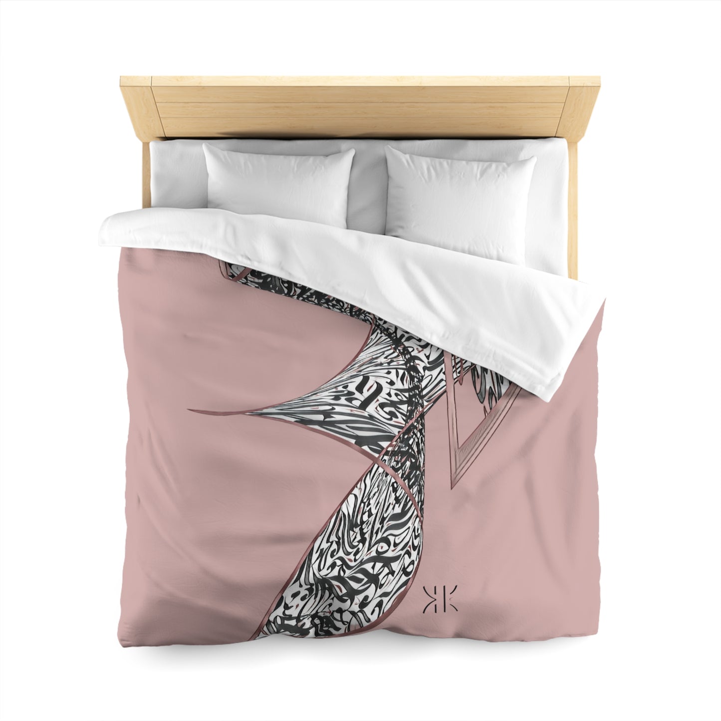 Kalli K Serenity Microfiber Duvet Cover – Elegant Modern Calligraphy design for your Bedrooms