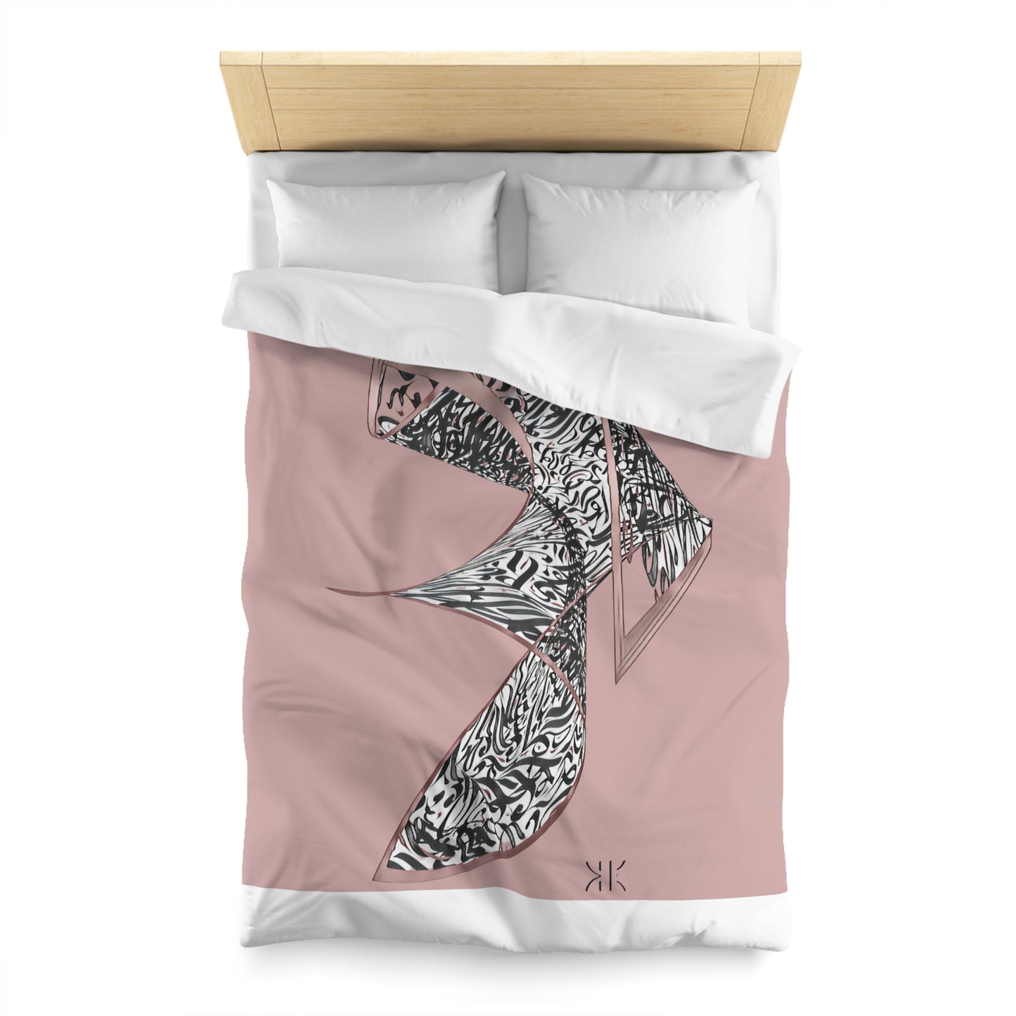 Kalli K Serenity Microfiber Duvet Cover – Elegant Modern Calligraphy design for your Bedrooms