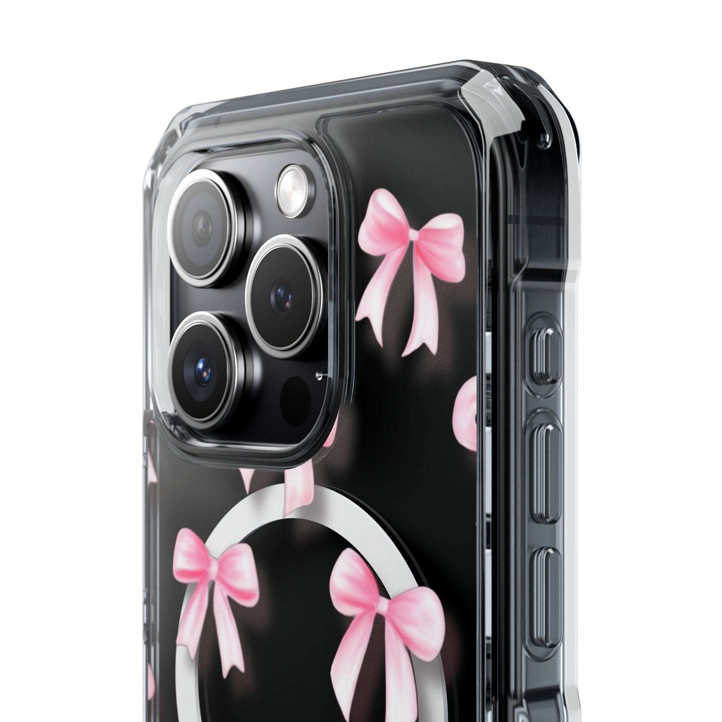 Pink Bows🎀 Magnetic Clear Impact Cases with Pink Bow Design | Stylish Phone Protection, Gifts for Her, Trendy Accessories, Birthday Gifts, Cute Tech