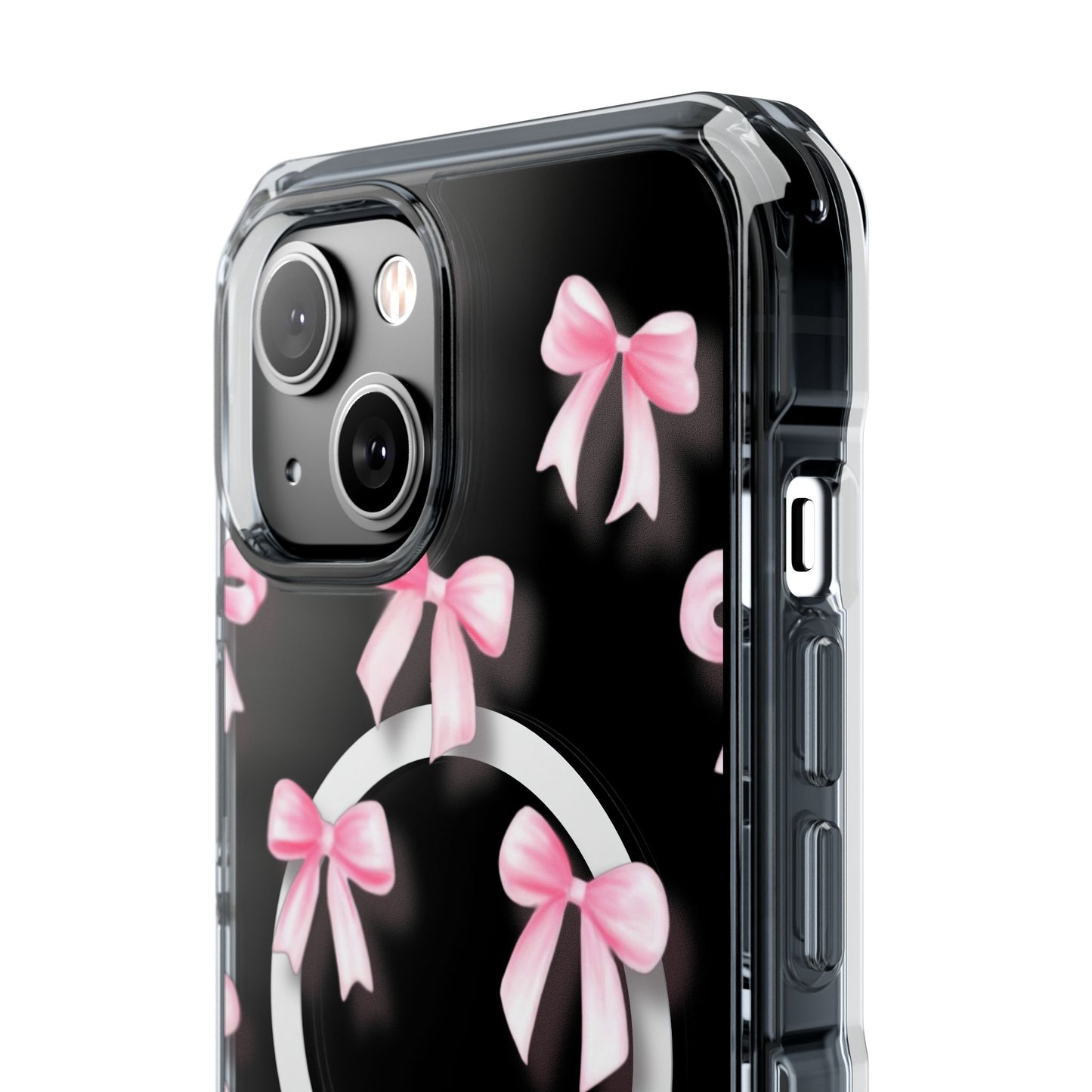 Pink Bows🎀 Magnetic Clear Impact Cases with Pink Bow Design | Stylish Phone Protection, Gifts for Her, Trendy Accessories, Birthday Gifts, Cute Tech