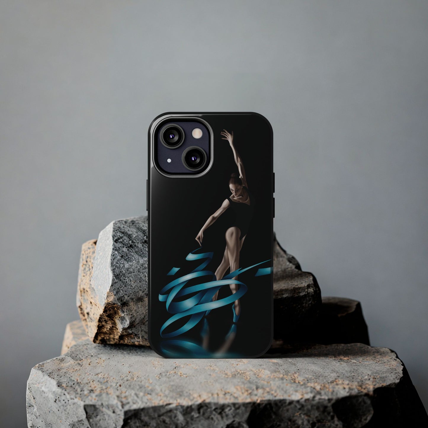 Phone Case Ballerina with Blue Ribbon Persian Calligraphy Design