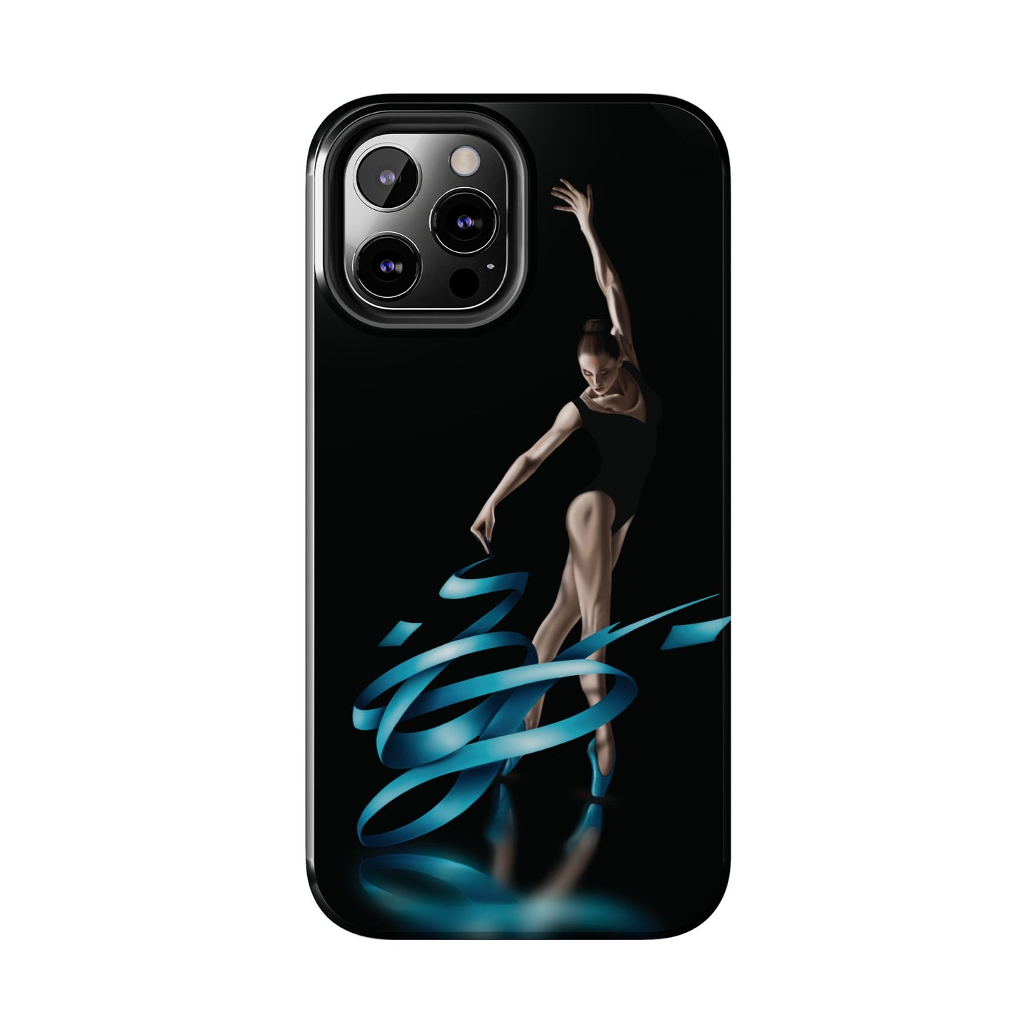Phone Case Ballerina with Blue Ribbon Persian Calligraphy Design