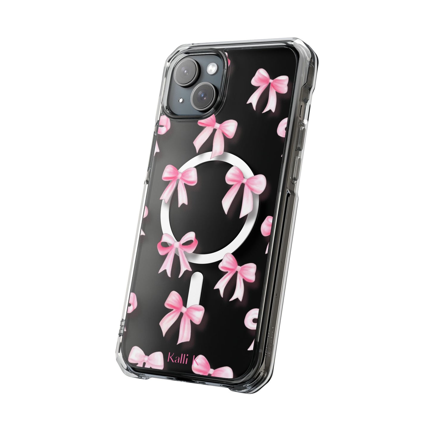 Pink Bows🎀 Magnetic Clear Impact Cases with Pink Bow Design | Stylish Phone Protection, Gifts for Her, Trendy Accessories, Birthday Gifts, Cute Tech