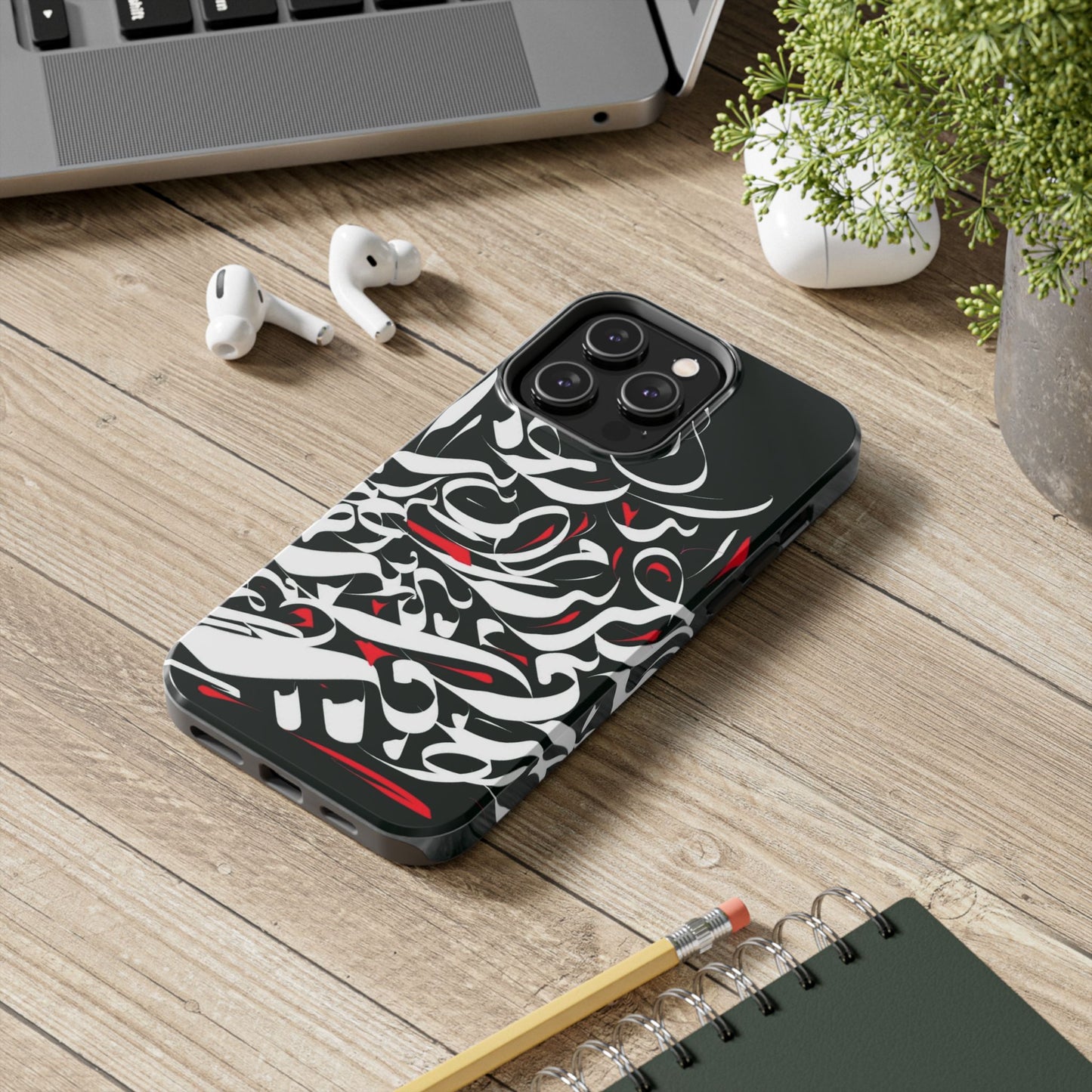 Phone Case Calligraphy Red Black White Tough Phone Case