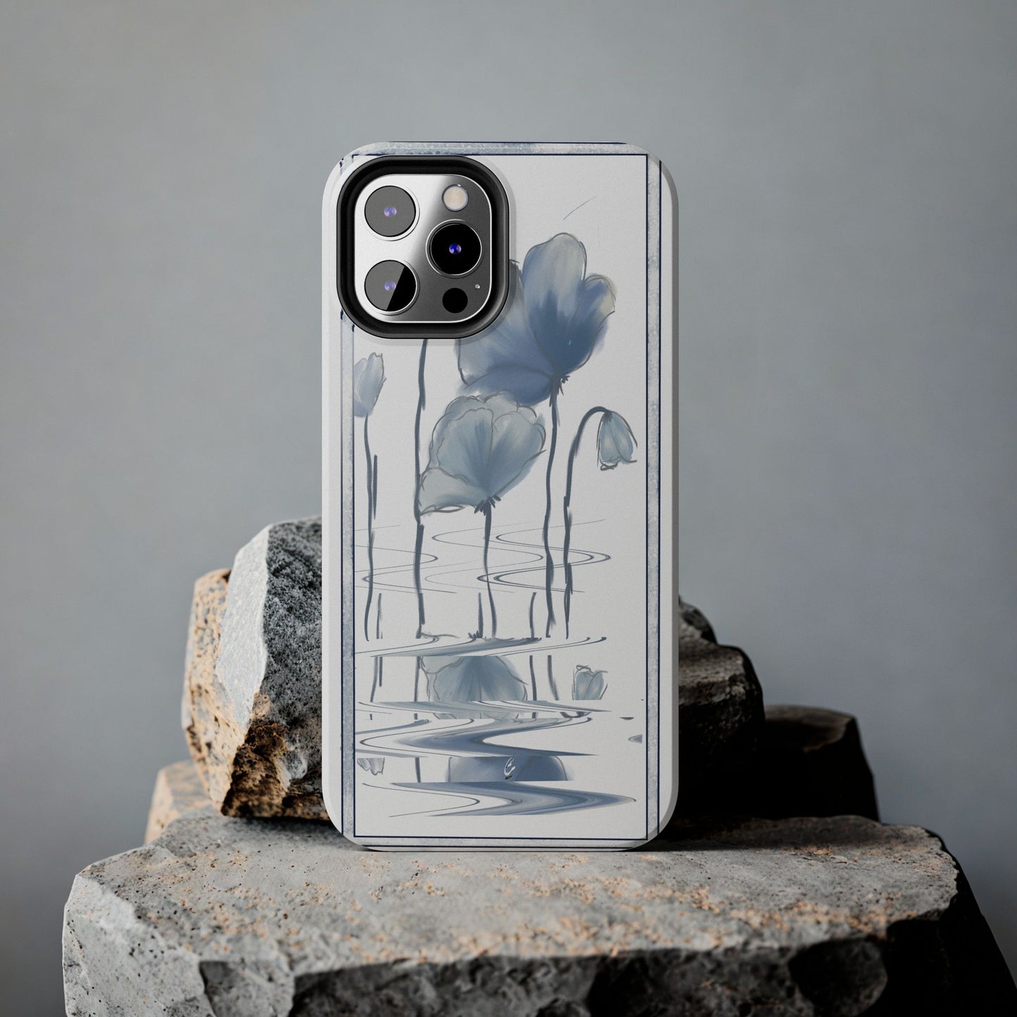 Floral Tough Phone Case - Watercolour Blue Flora Collection