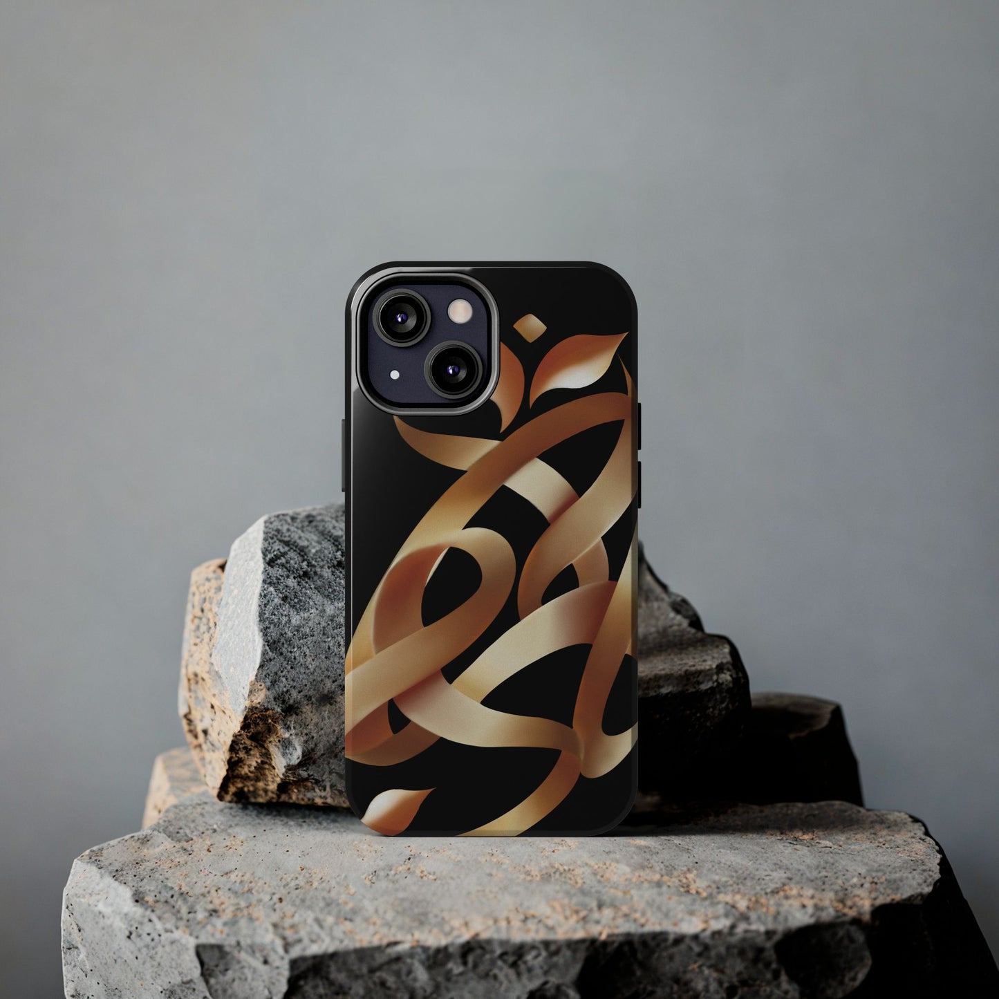 Gold Ribbon Phone Case Persian Calligraphy Modern Handwriting