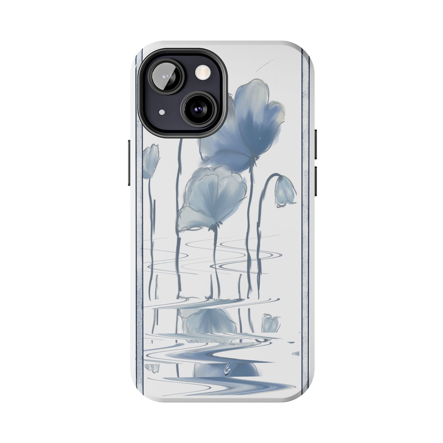 Floral Tough Phone Case - Watercolour Blue Flora Collection