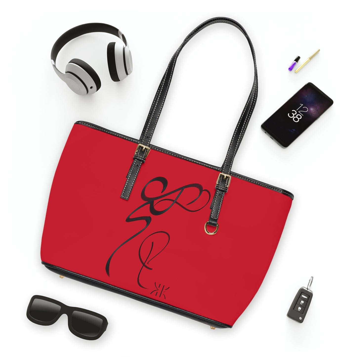 Copy of Elegant PU Leather Shoulder Bag with Artistic Calligraphy Design