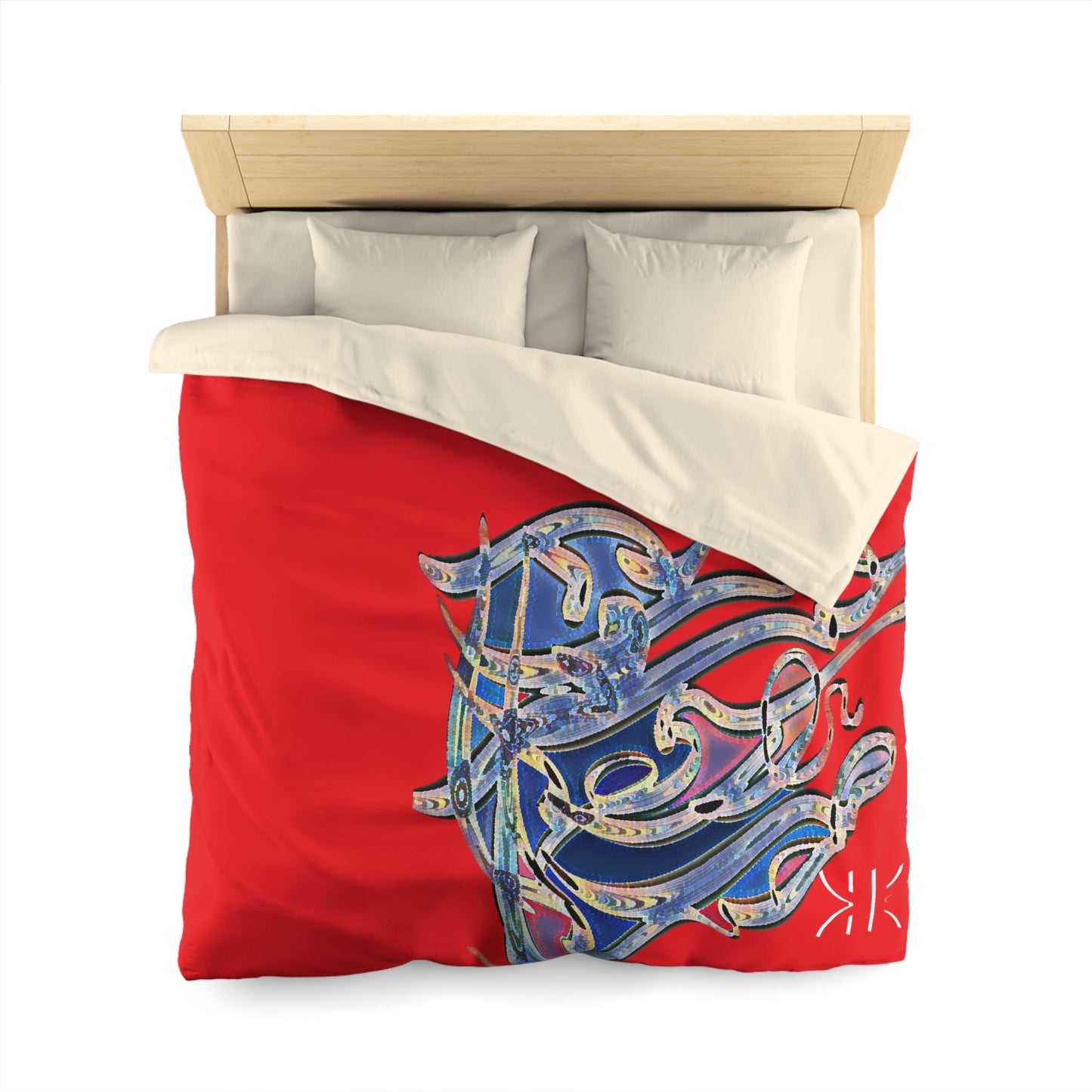 Kalli K Serenity Microfiber Duvet Cover – Elegant Modern Calligraphy design for your Bedrooms