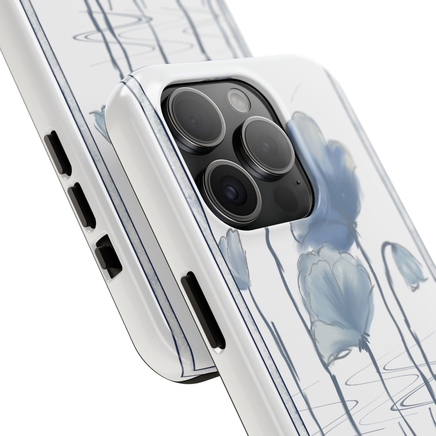Floral Tough Phone Case - Watercolour Blue Flora Collection