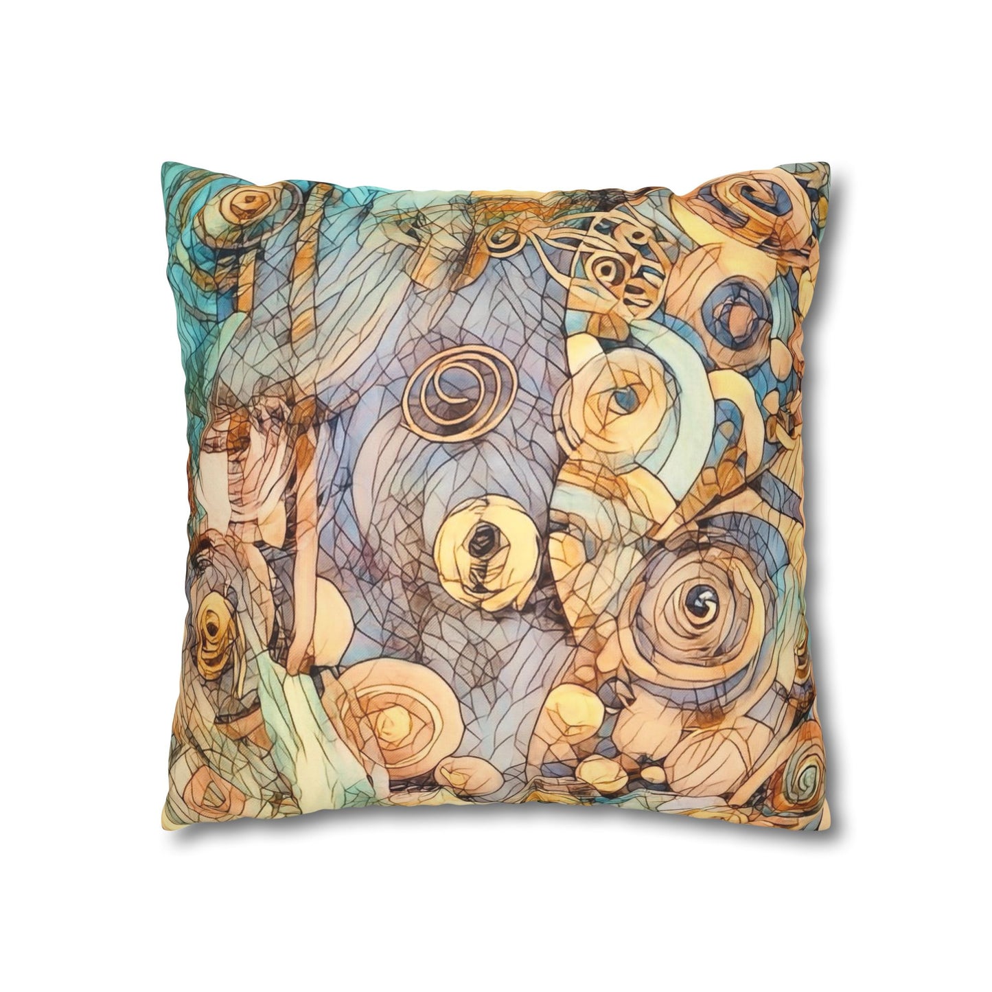 Ethereal Swirls design Faux Suede Square Pillow Cover