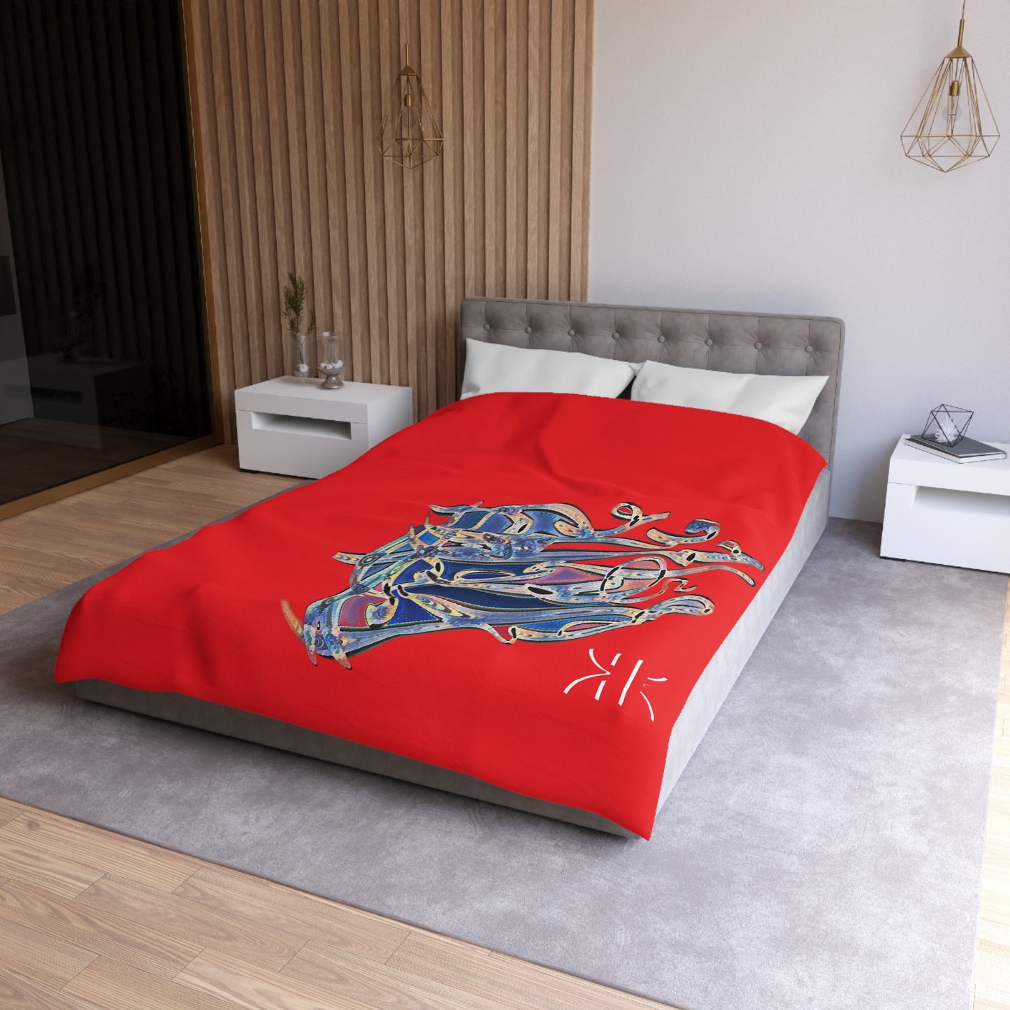 Kalli K Serenity Microfiber Duvet Cover – Elegant Modern Calligraphy design for your Bedrooms