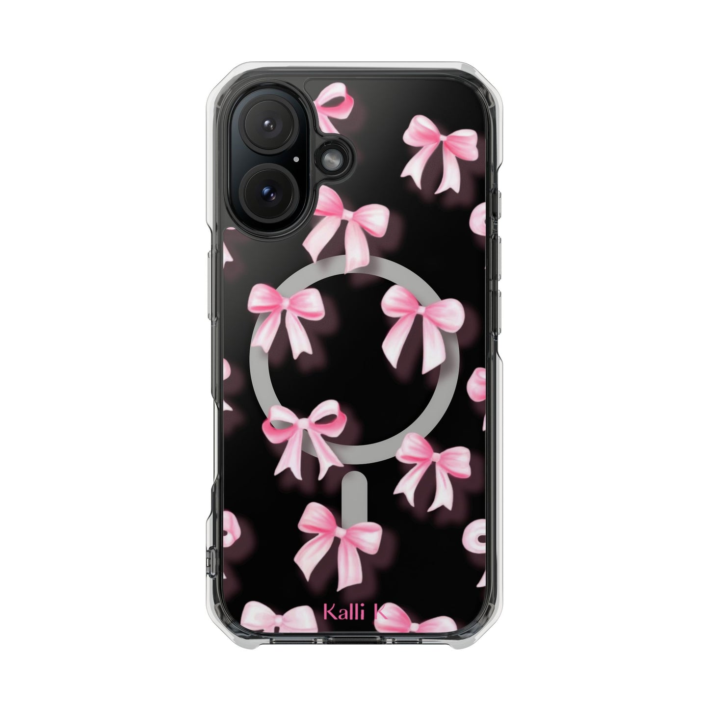 Pink Bows🎀 Magnetic Clear Impact Cases with Pink Bow Design | Stylish Phone Protection, Gifts for Her, Trendy Accessories, Birthday Gifts, Cute Tech