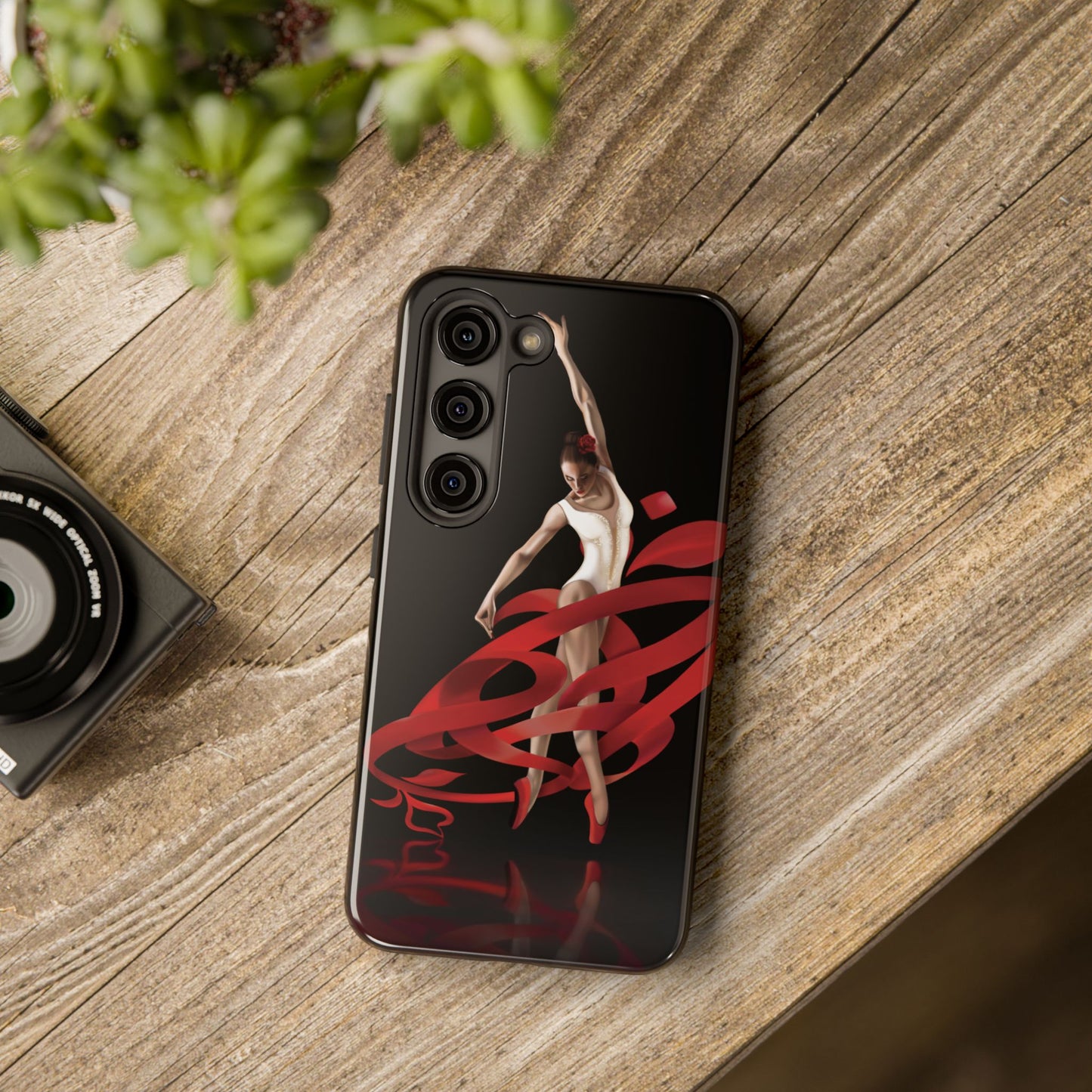 Phone Case Persian Calligraphy Rose Ribbon Ballerina