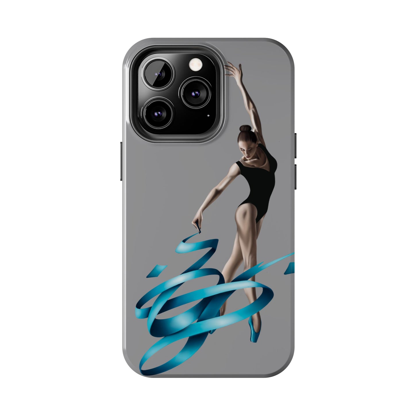 Phone Case - Ballerina with Blue Ribbon Persian Calligraphy Design in Grey