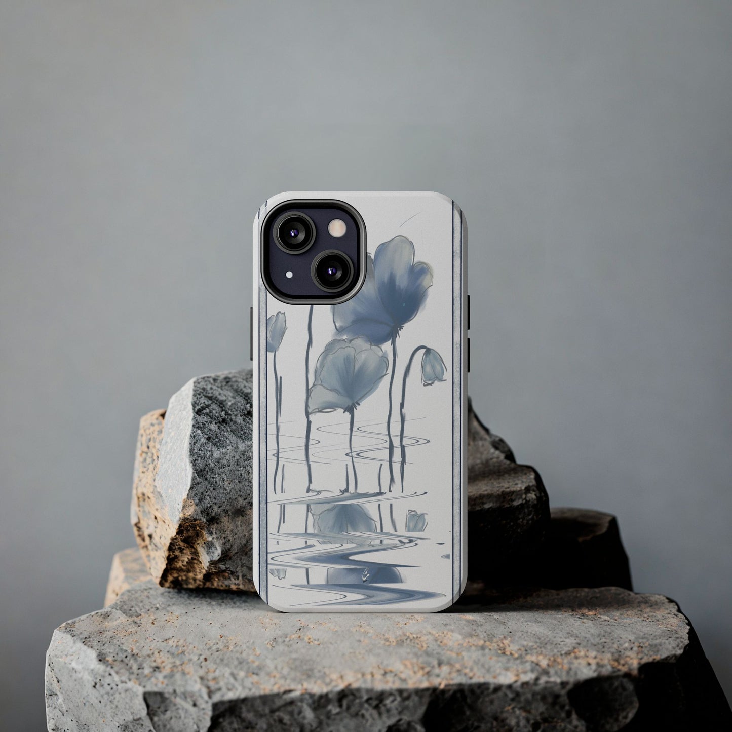 Floral Tough Phone Case - Watercolour Blue Flora Collection