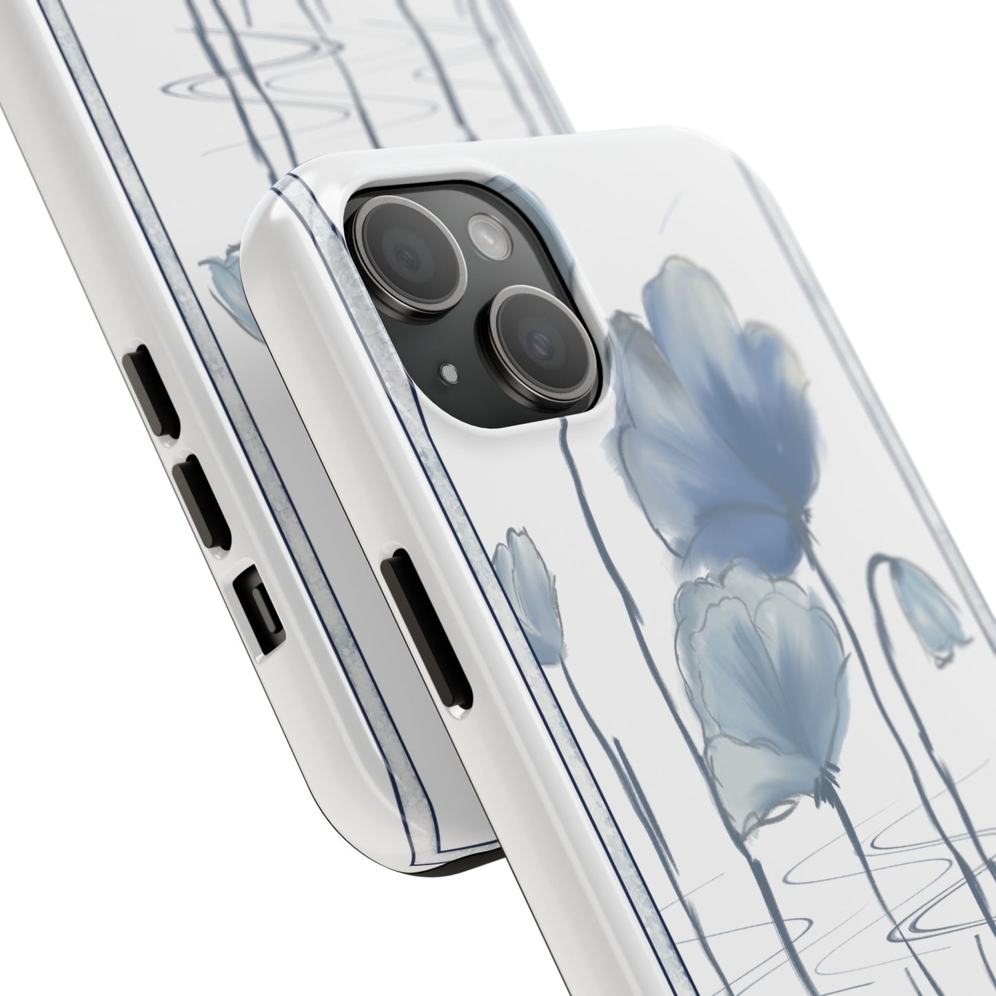 Floral Tough Phone Case - Watercolour Blue Flora Collection