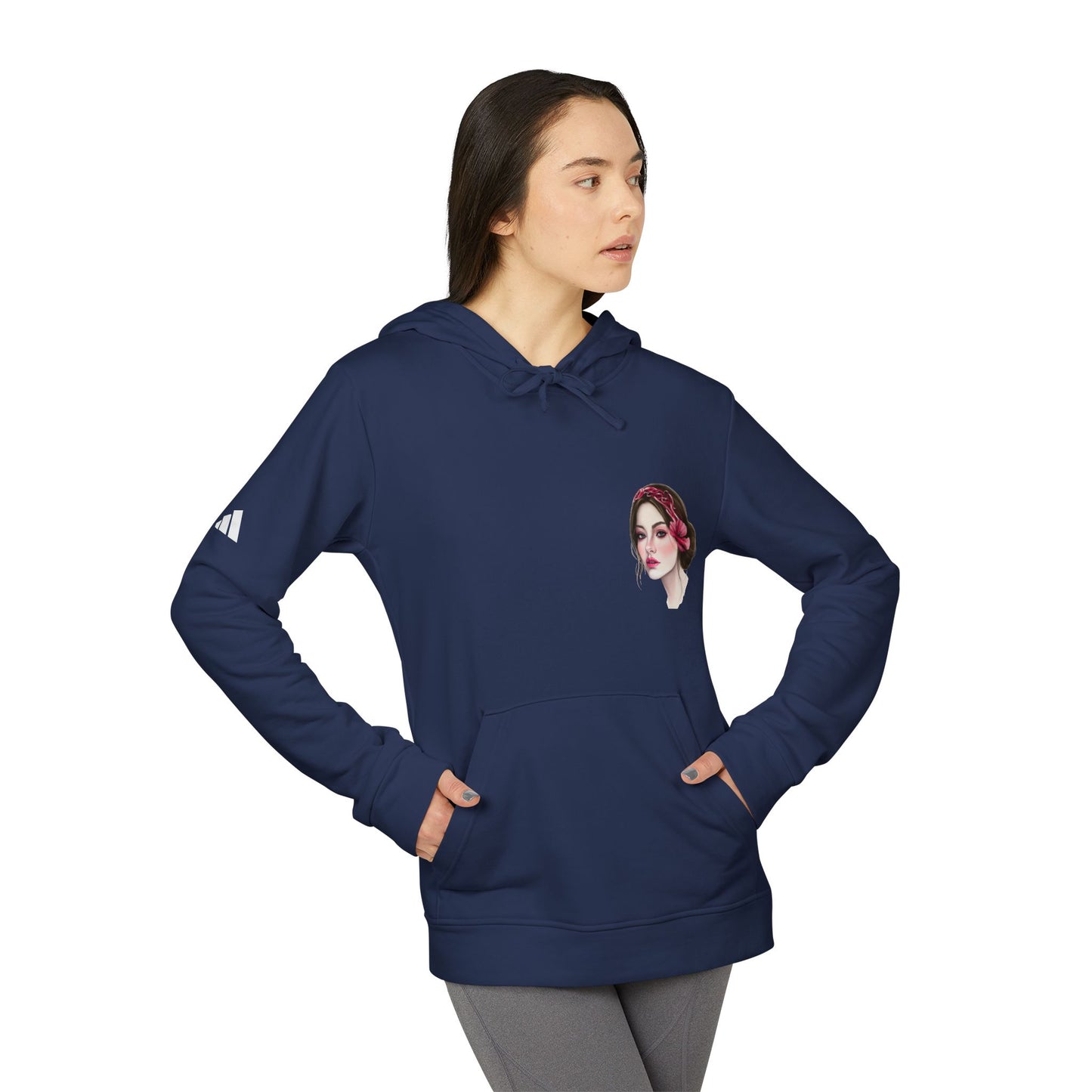 Kalli K X Adidas Unisex Fleece Hoodie- calligraphy headband