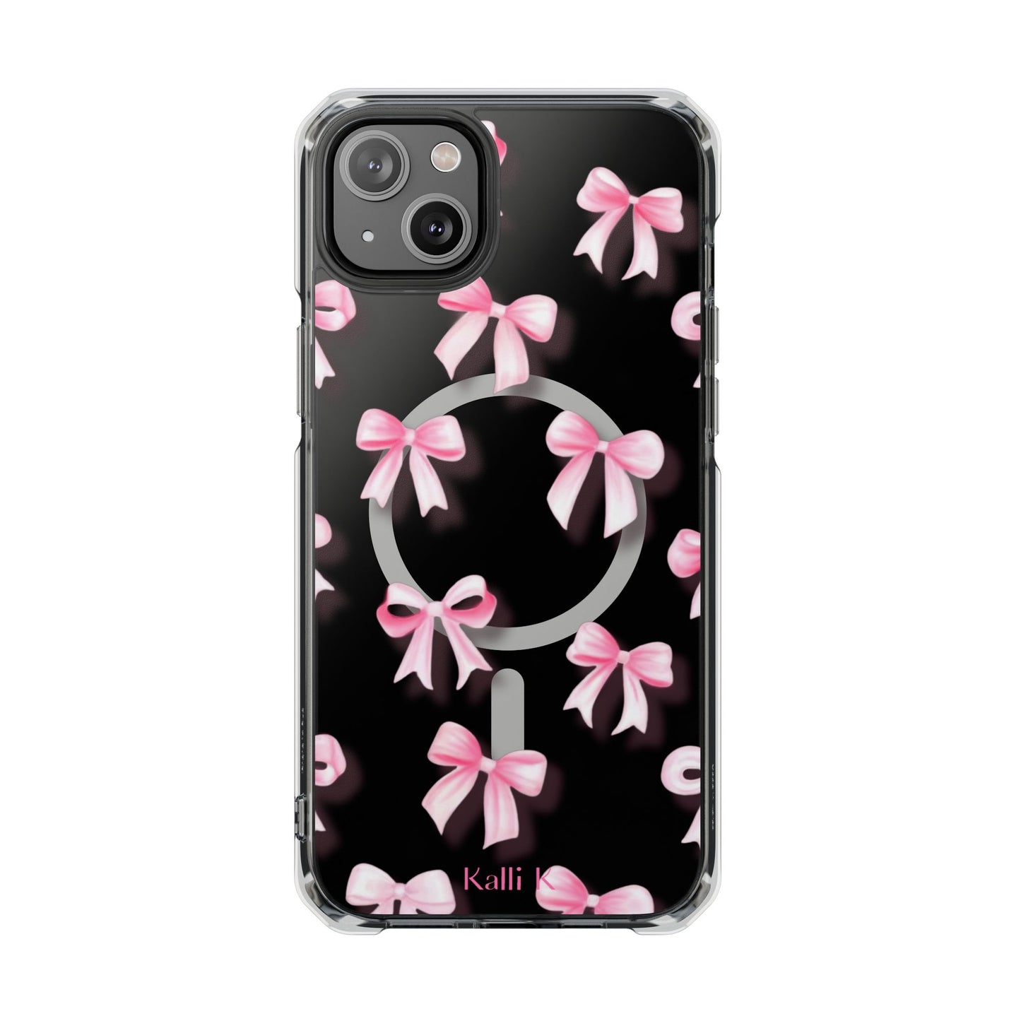 Pink Bows🎀 Magnetic Clear Impact Cases with Pink Bow Design | Stylish Phone Protection, Gifts for Her, Trendy Accessories, Birthday Gifts, Cute Tech