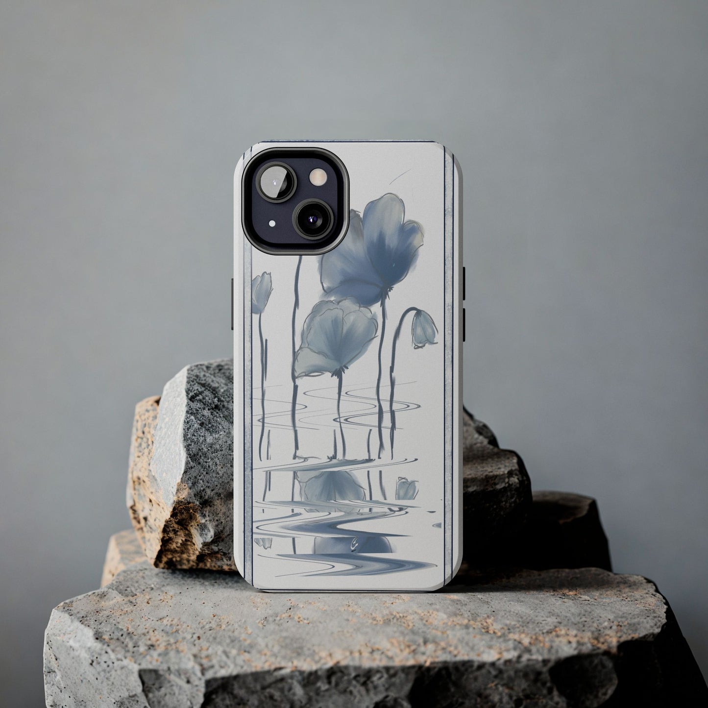 Floral Tough Phone Case - Watercolour Blue Flora Collection