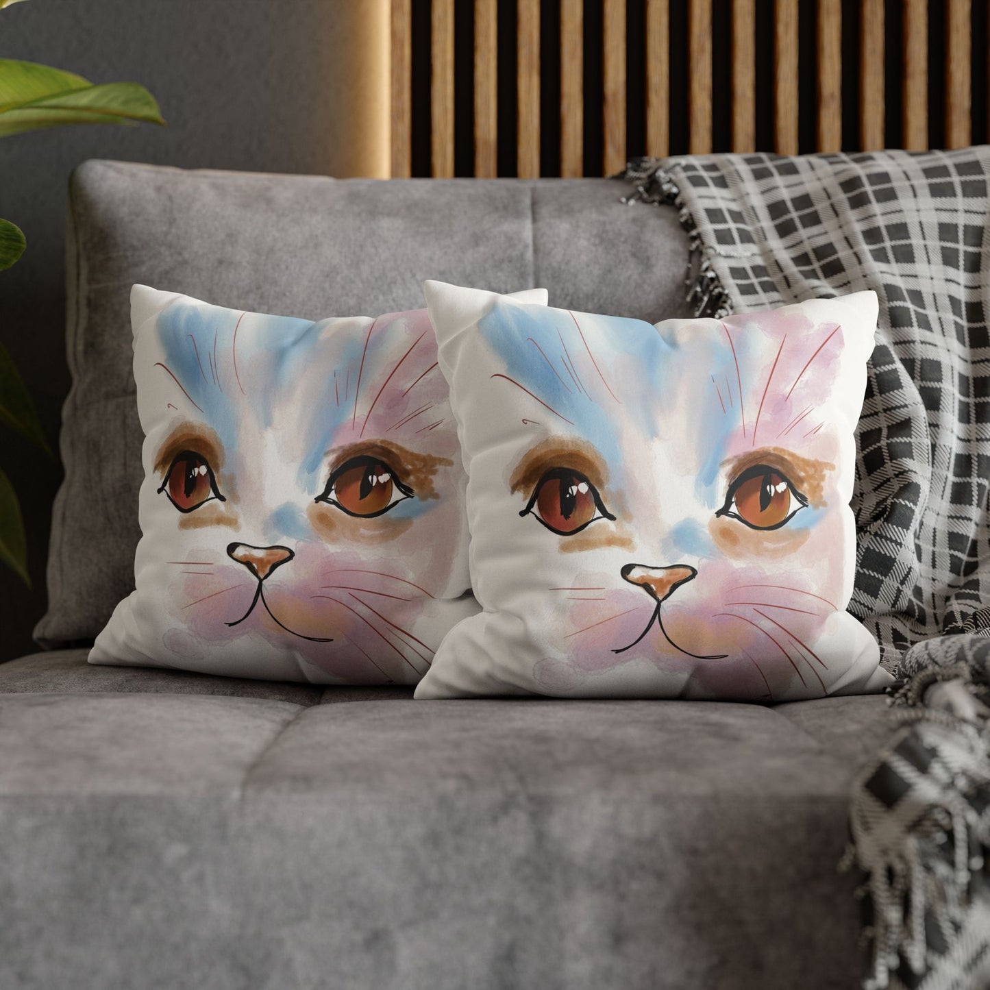 Kitty Faux Suede Pillowcase - Pet Home Design