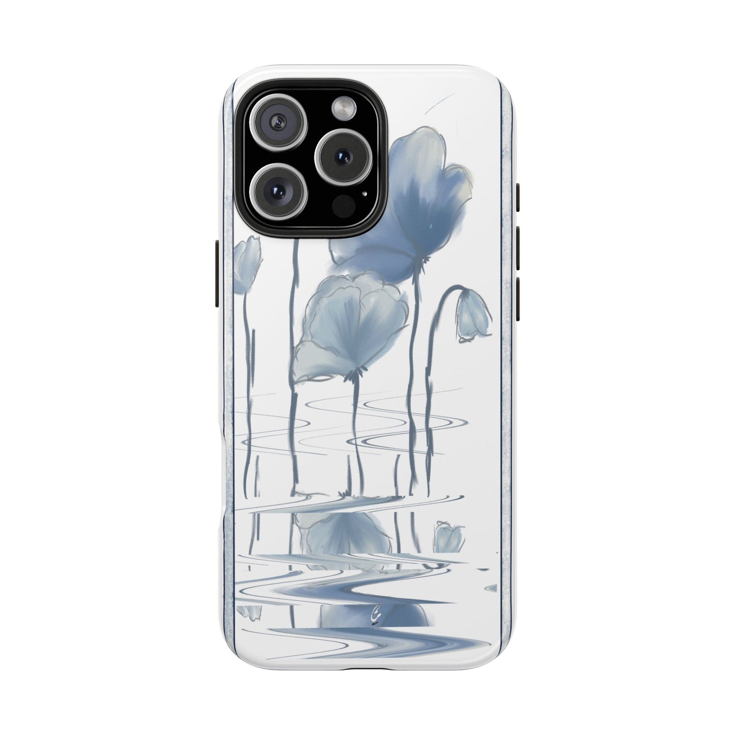 Floral Tough Phone Case - Watercolour Blue Flora Collection