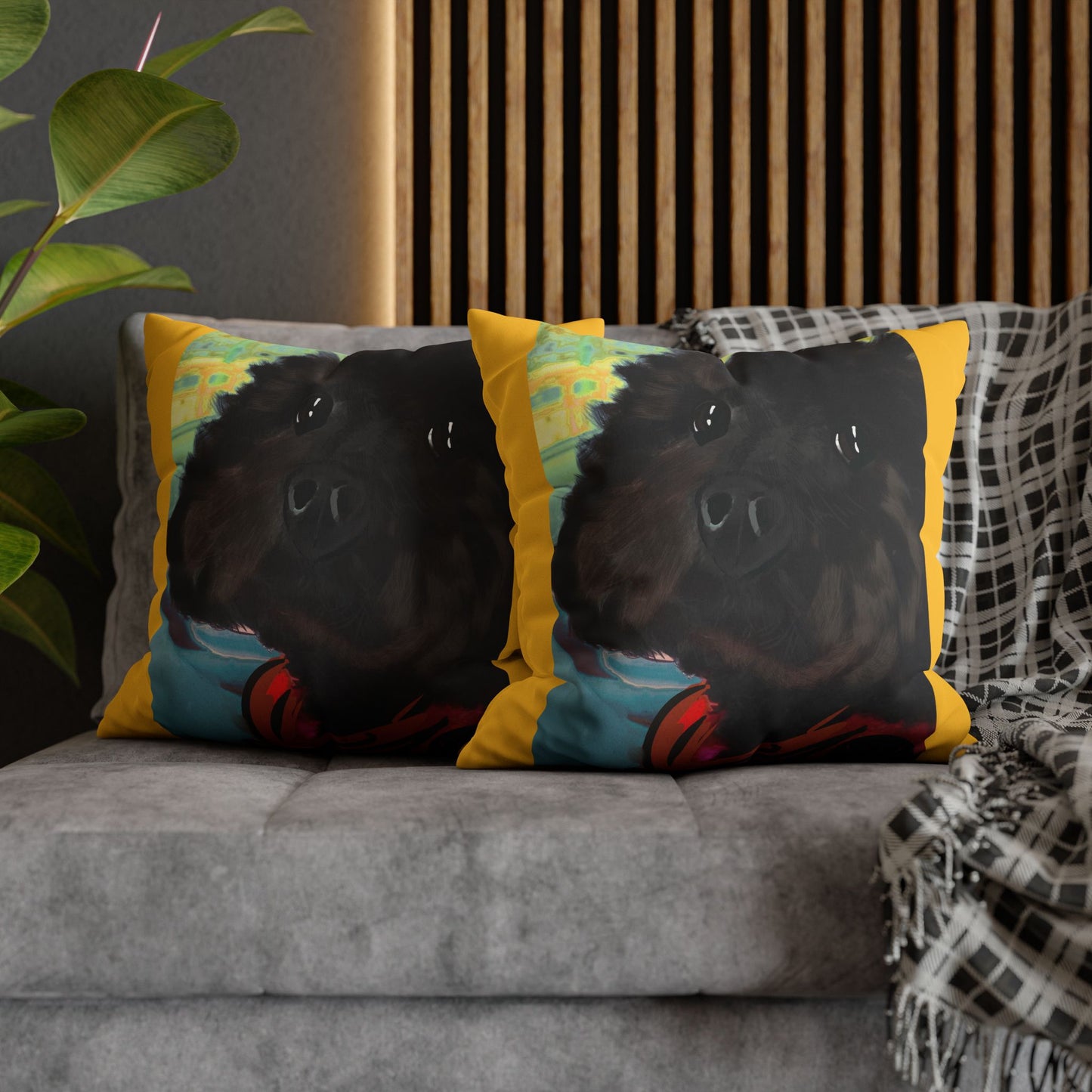 COAL Pillowcase - Modern Art Portrait Watercolour Design