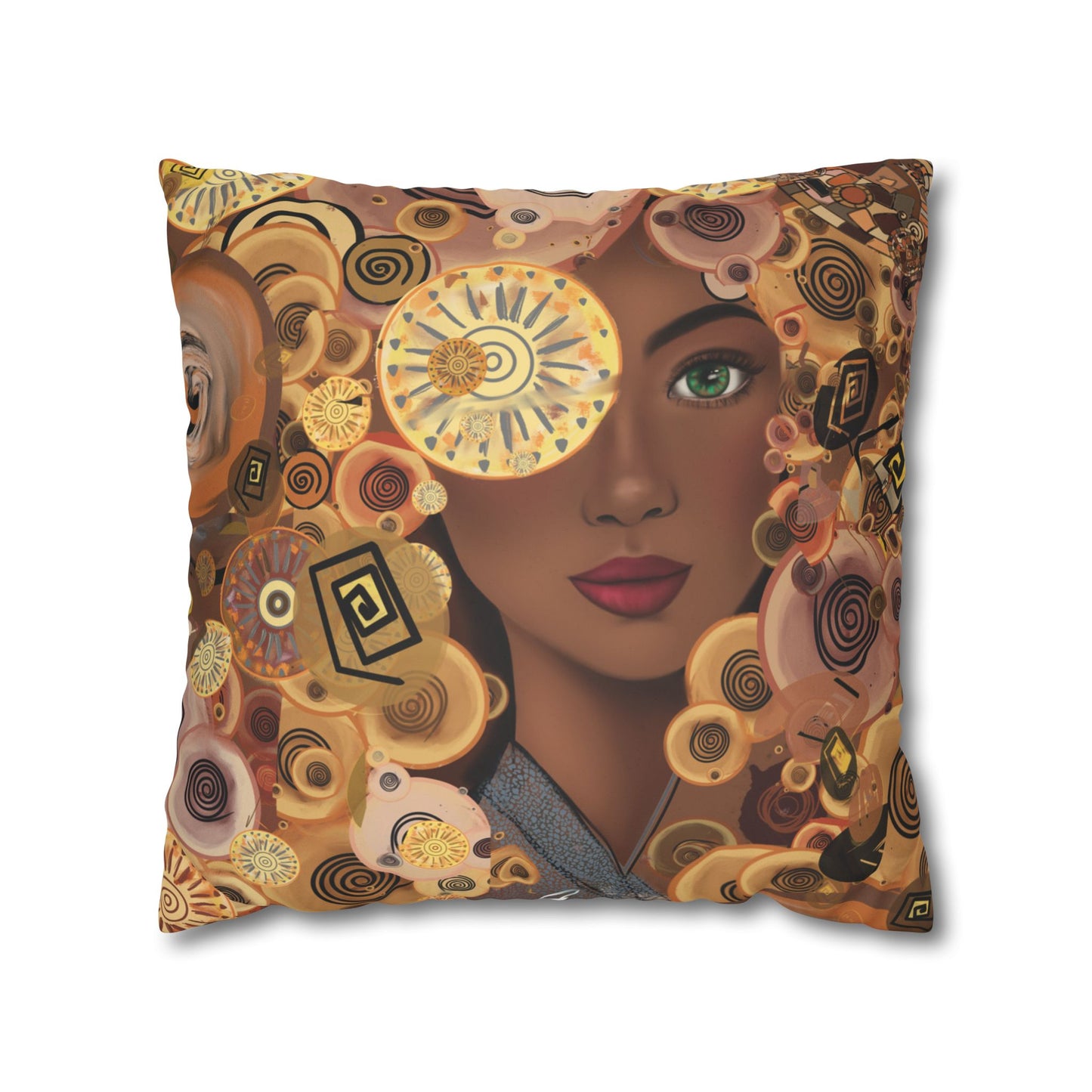 Persian art inspired beauty Faux Suede Square Pillow Cover