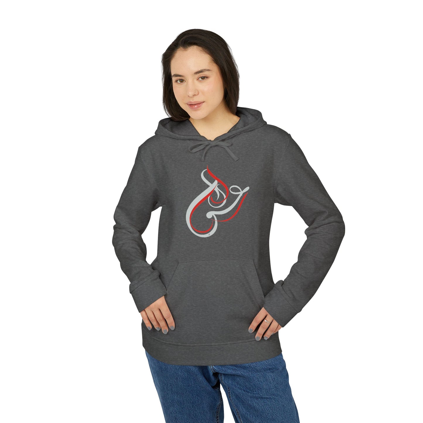 Kalli K X Adidas Unisex Fleece Hoodie- modern calligraphy.