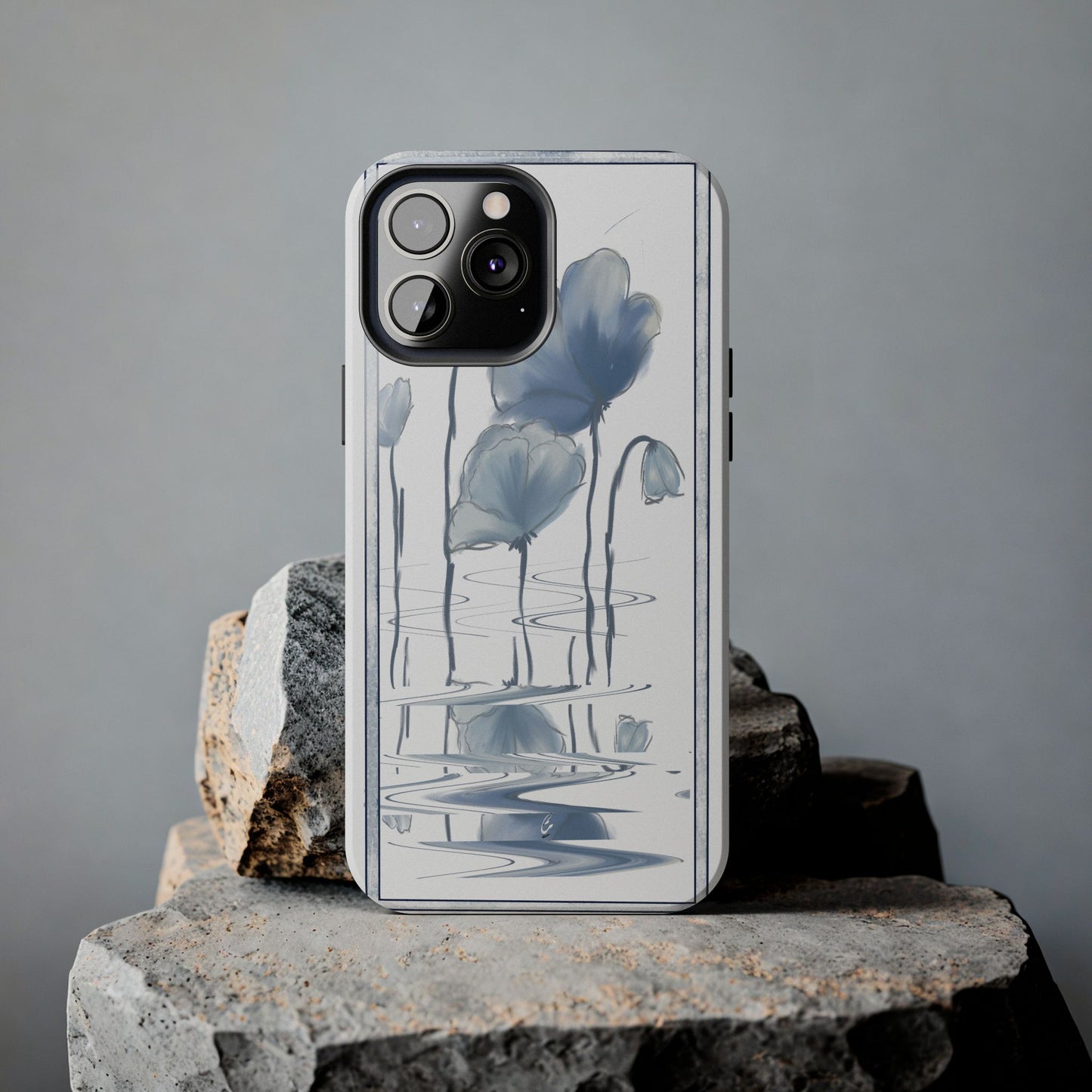 Floral Tough Phone Case - Watercolour Blue Flora Collection