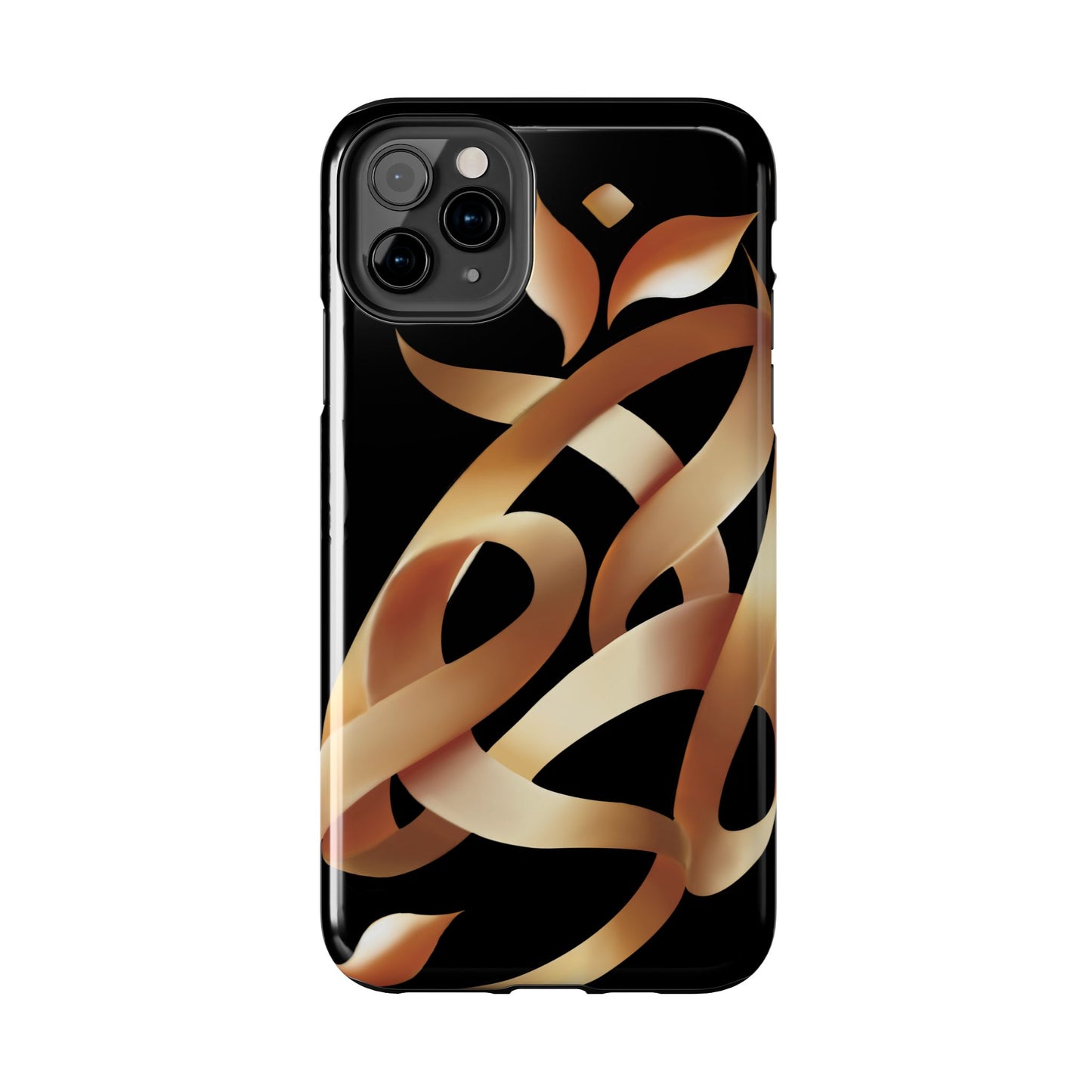 Gold Ribbon Phone Case Persian Calligraphy Modern Handwriting