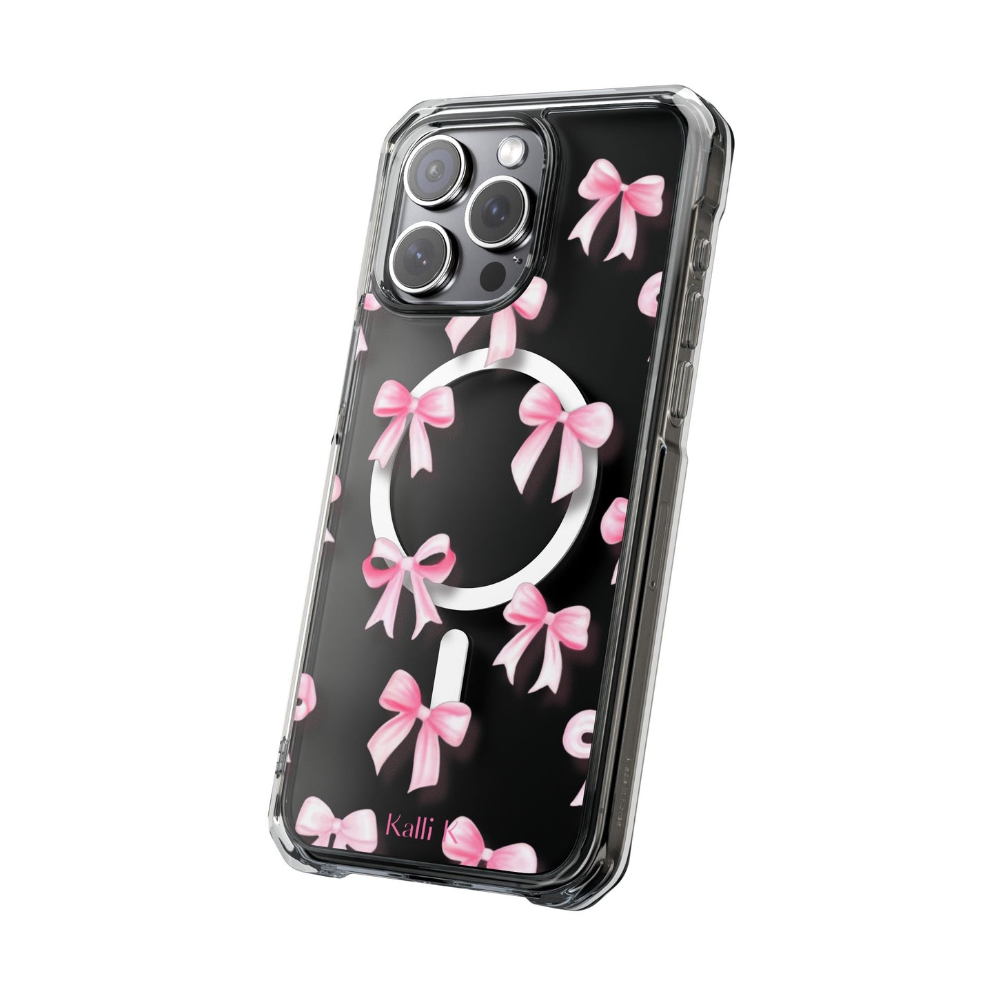 Pink Bows🎀 Magnetic Clear Impact Cases with Pink Bow Design | Stylish Phone Protection, Gifts for Her, Trendy Accessories, Birthday Gifts, Cute Tech