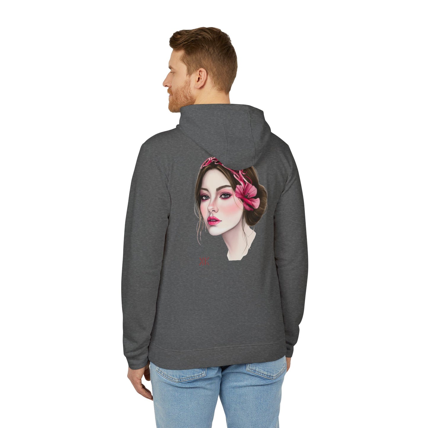 Kalli K X Adidas Unisex Fleece Hoodie- calligraphy headband
