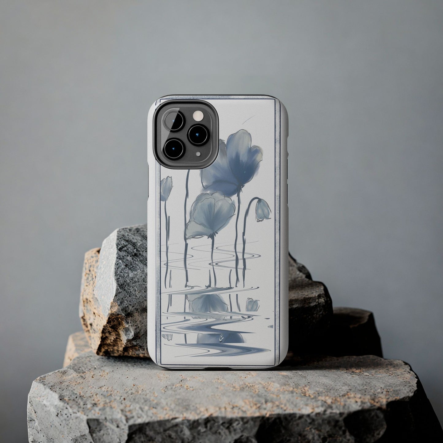 Floral Tough Phone Case - Watercolour Blue Flora Collection