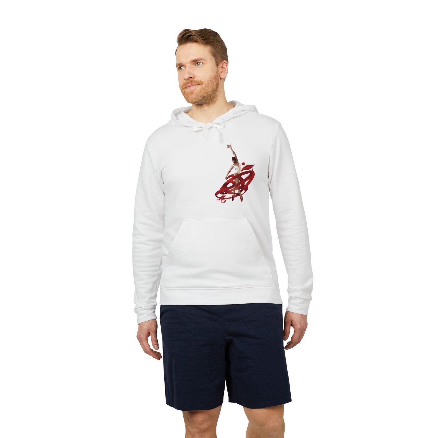 Kalli K X Adidas Unisex Fleece Hoodie- Ballerina and ribbon
