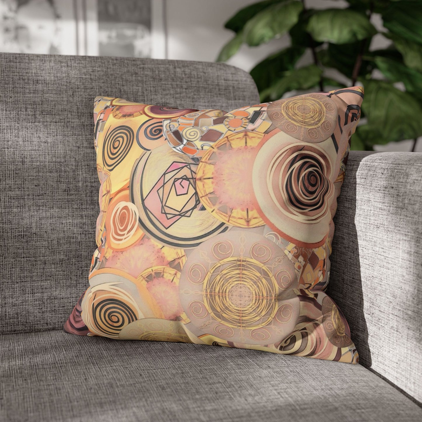 Modern art inspired beauty Faux Suede Square Pillow Cover