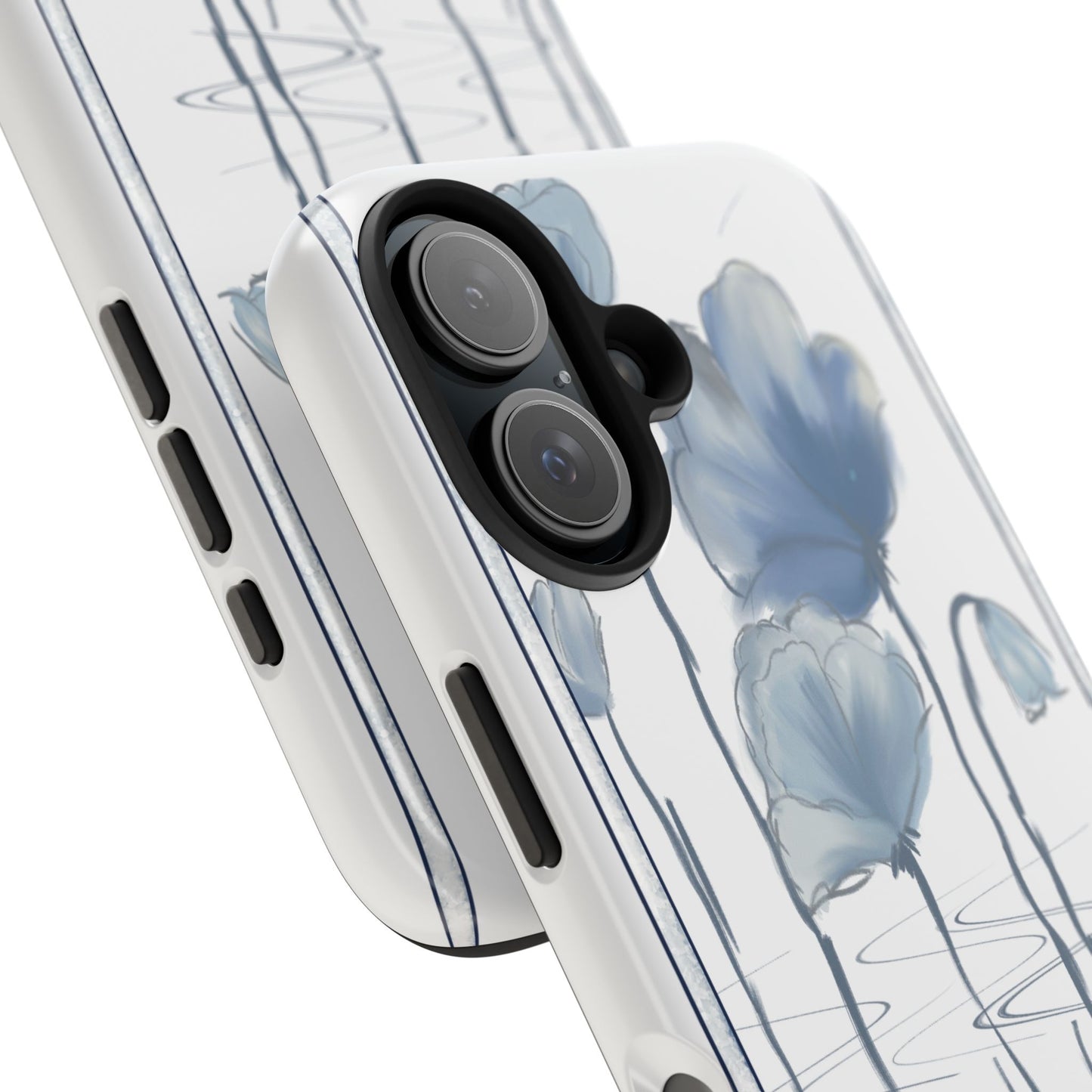 Floral Tough Phone Case - Watercolour Blue Flora Collection