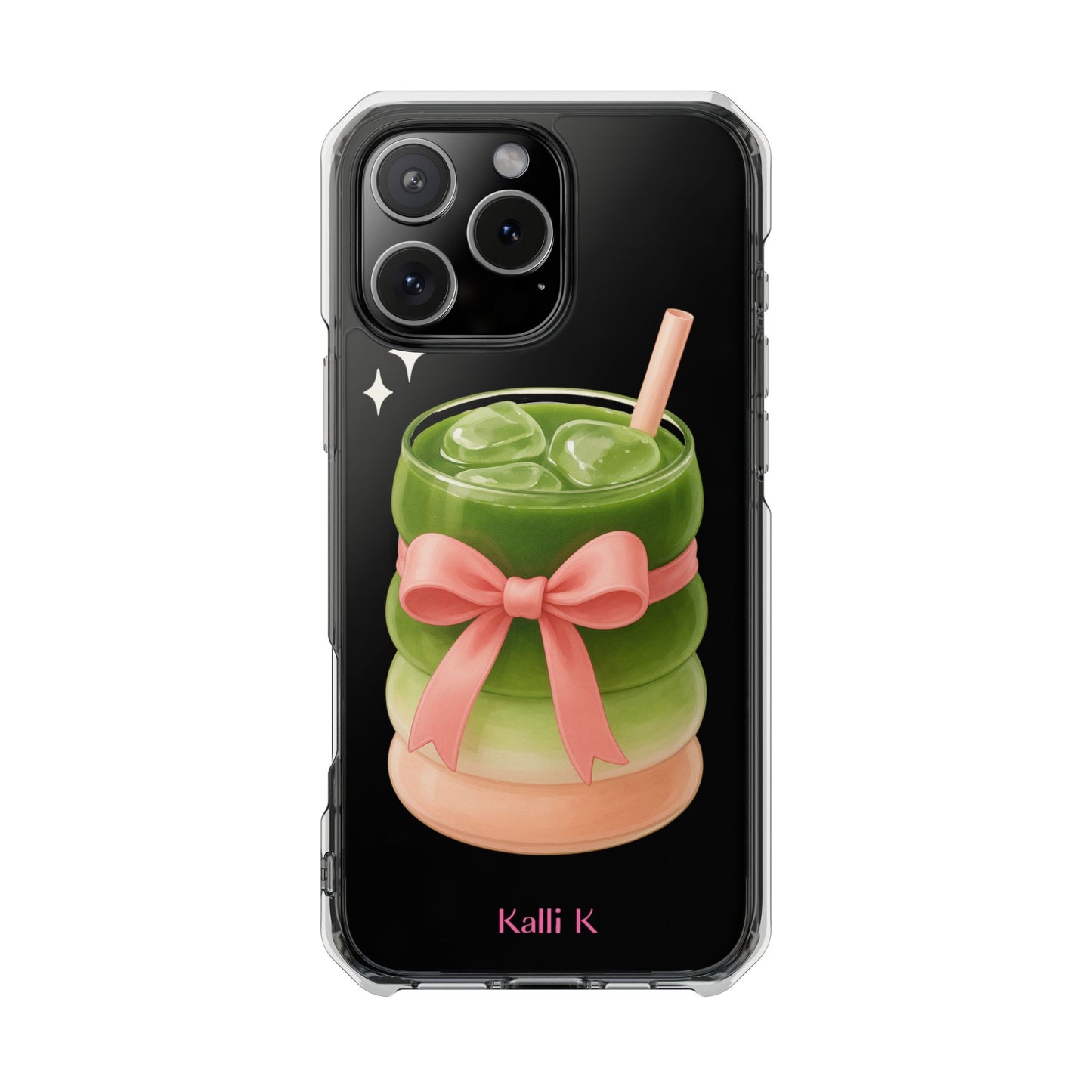 Macha girlie🎀 Magnetic Clear Impact Cases with Pink Bow Design | Stylish Phone Protection, Gifts for Her, Trendy Accessories, Birthday Gifts, Cute Tech