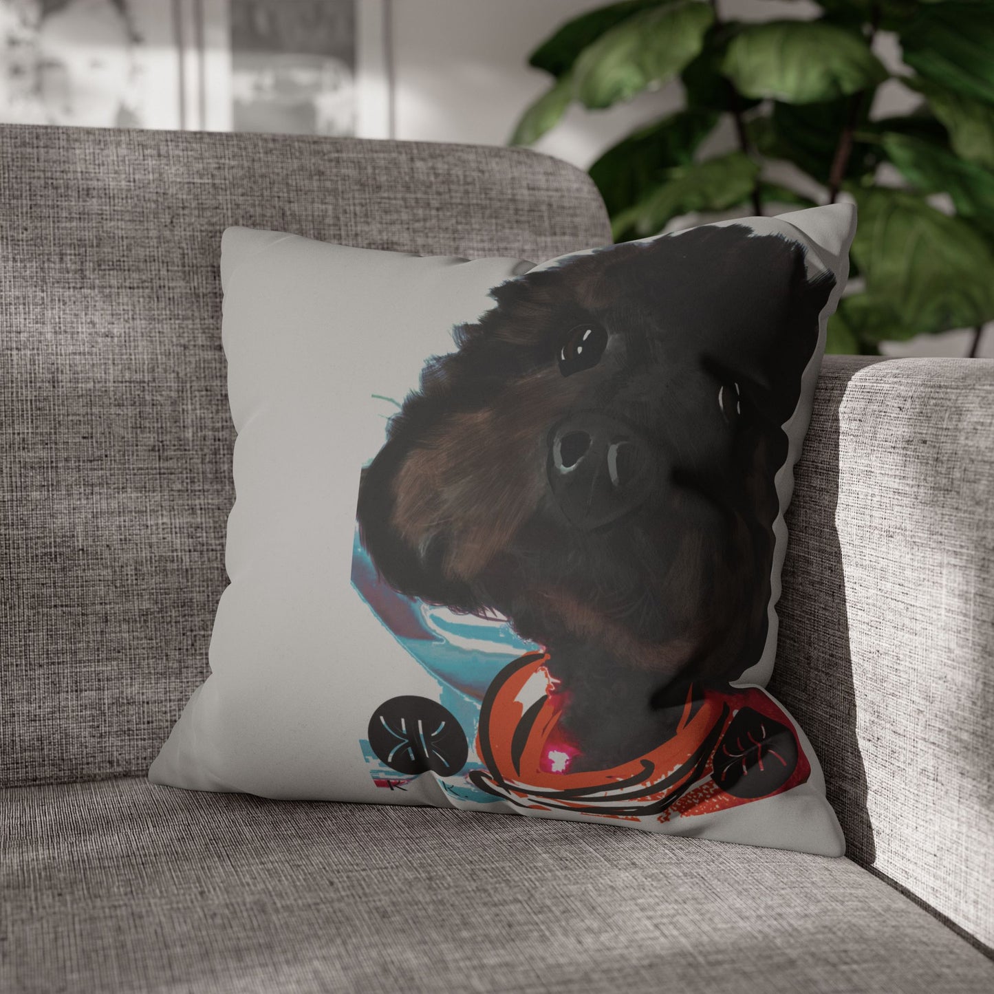 COAL Pillowcase - Modern Art Portrait Watercolour Design