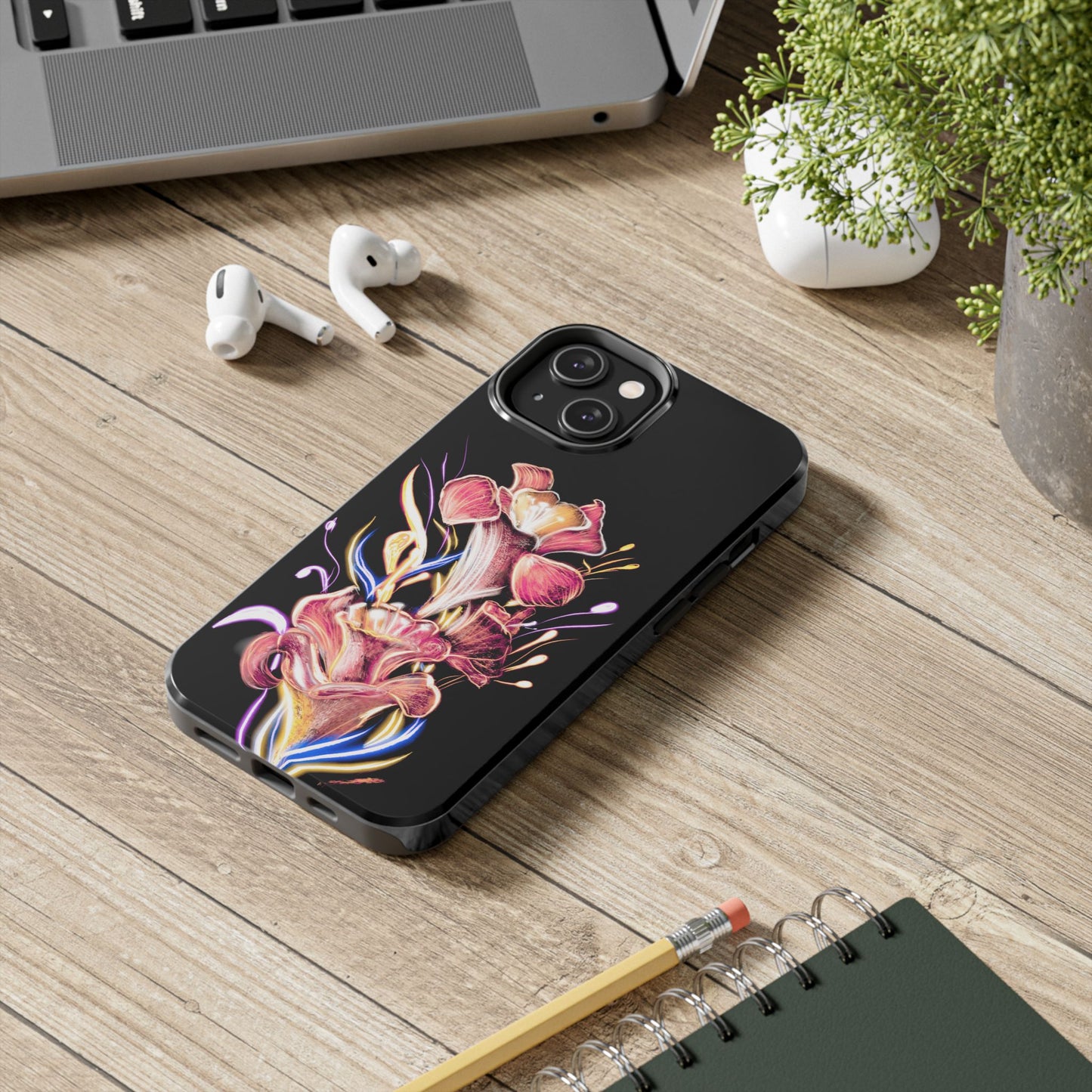 Colorful Calligraphy Flower Chic Stylish Design