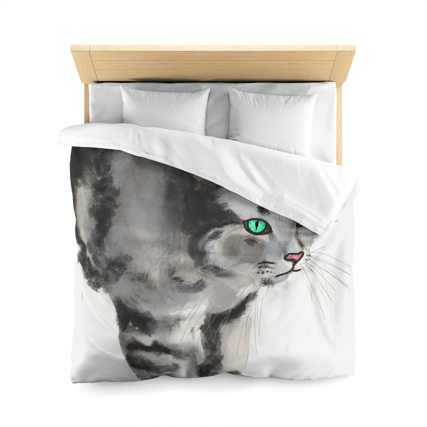 Serenity Microfiber Duvet Cover – Elegant Water ink painting for Cozy Bedrooms.