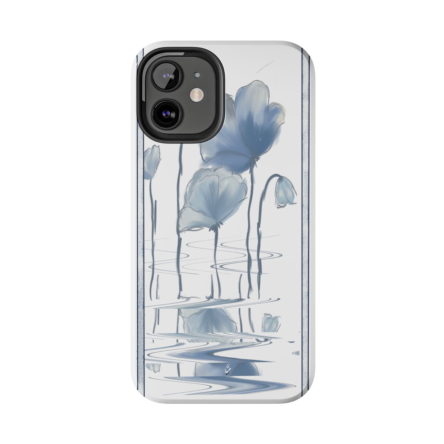 Floral Tough Phone Case - Watercolour Blue Flora Collection
