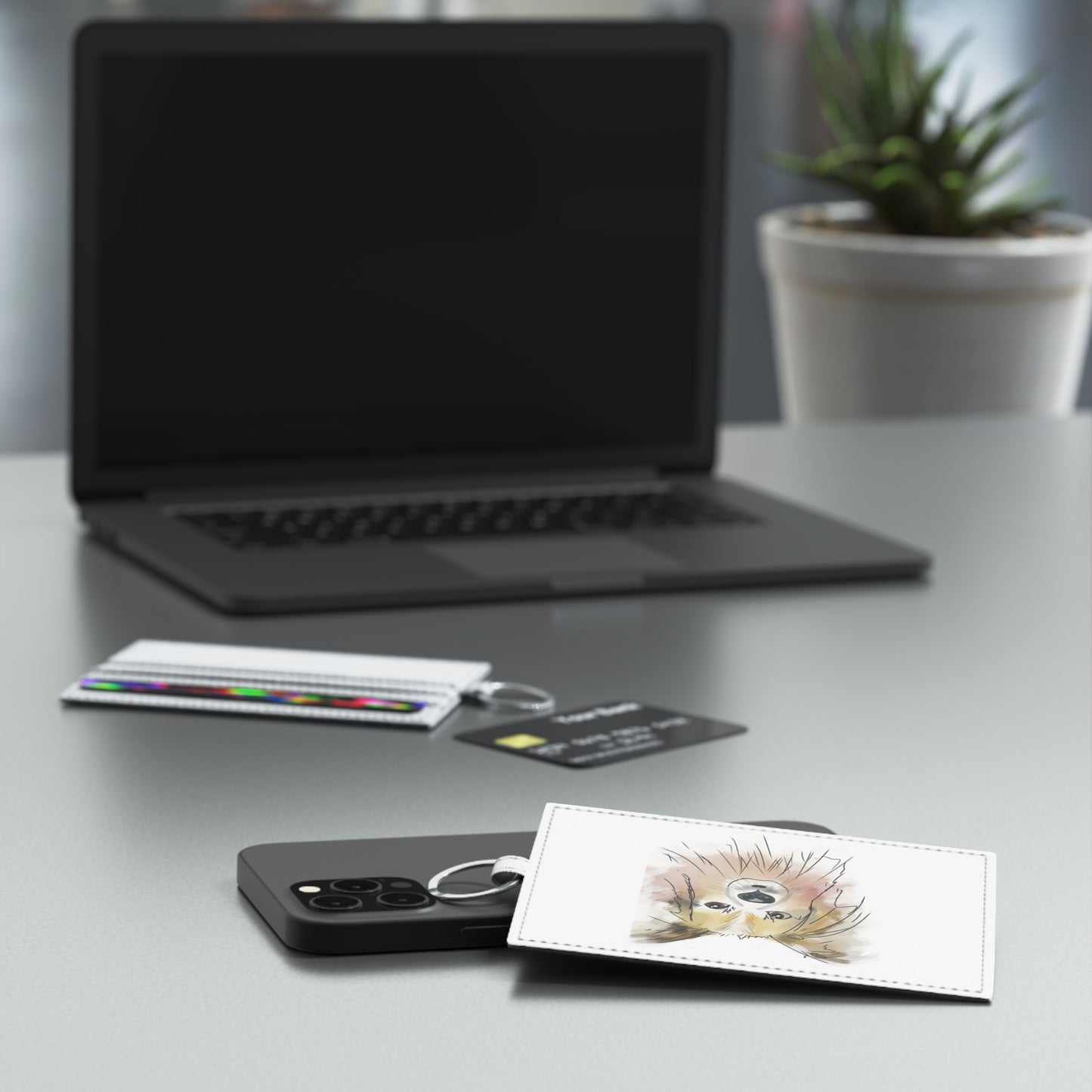 Daisy Saffiano Leather Card Holder