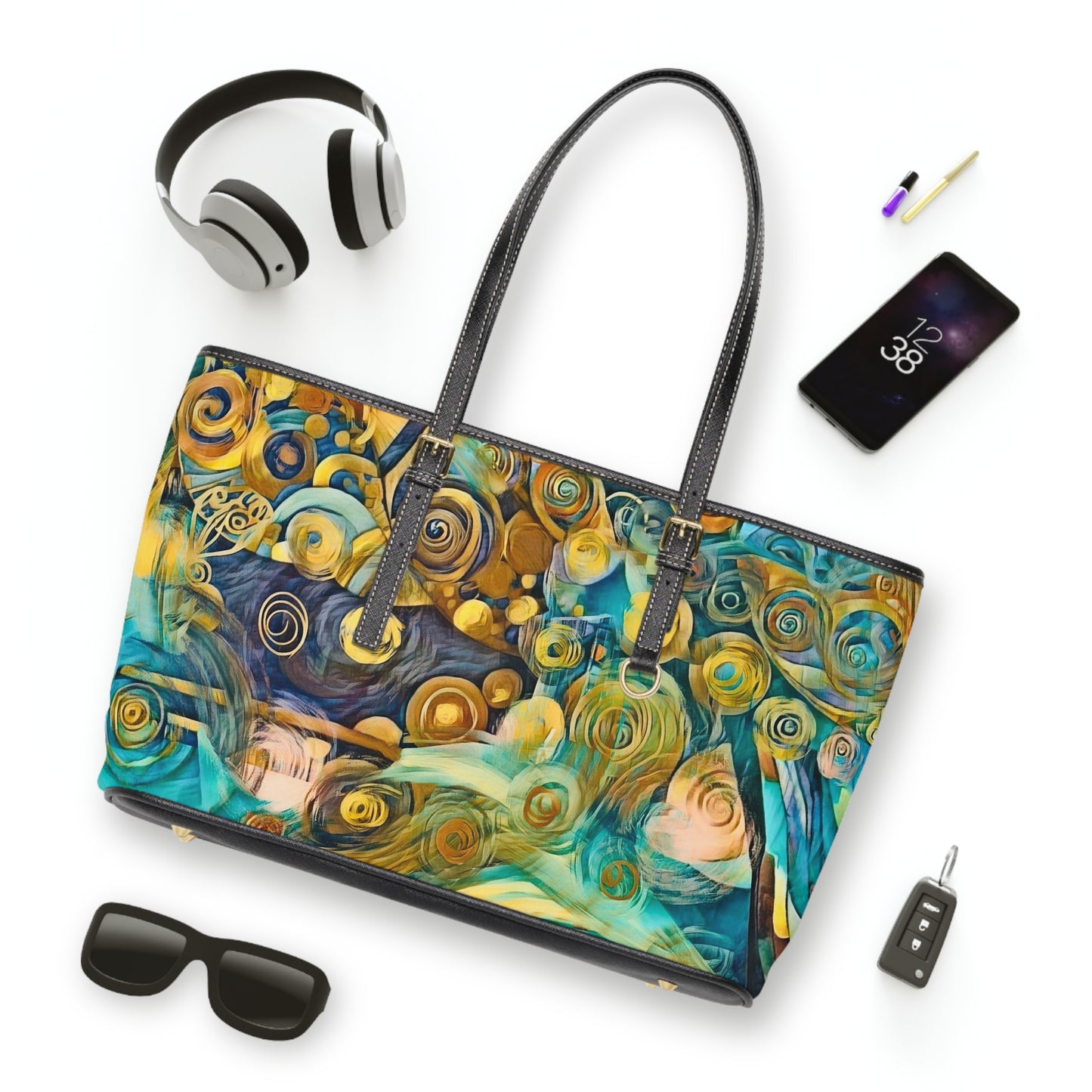 Ethereal Swirls || Elegant PU Leather Purse