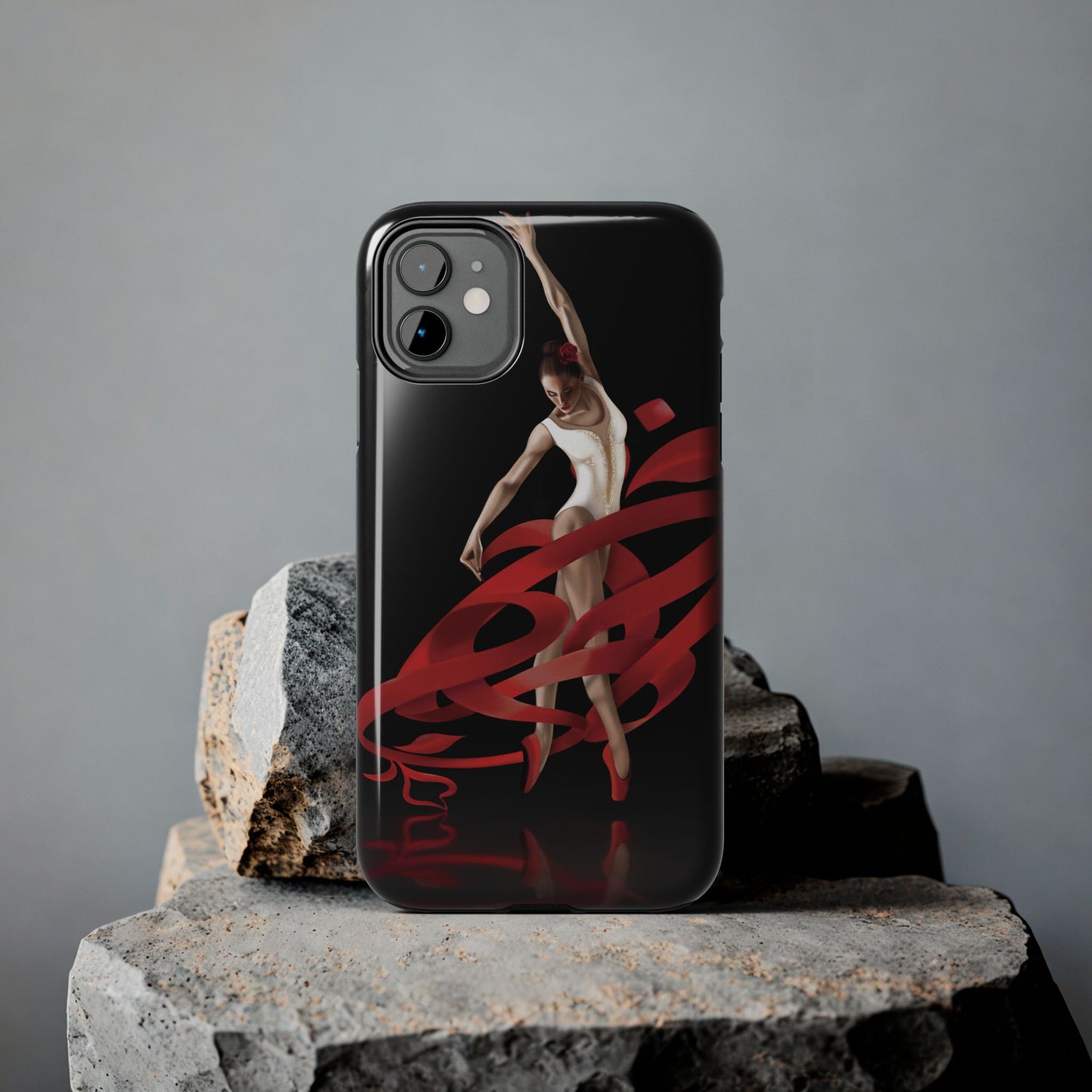Phone Case Persian Calligraphy Rose Ribbon Ballerina