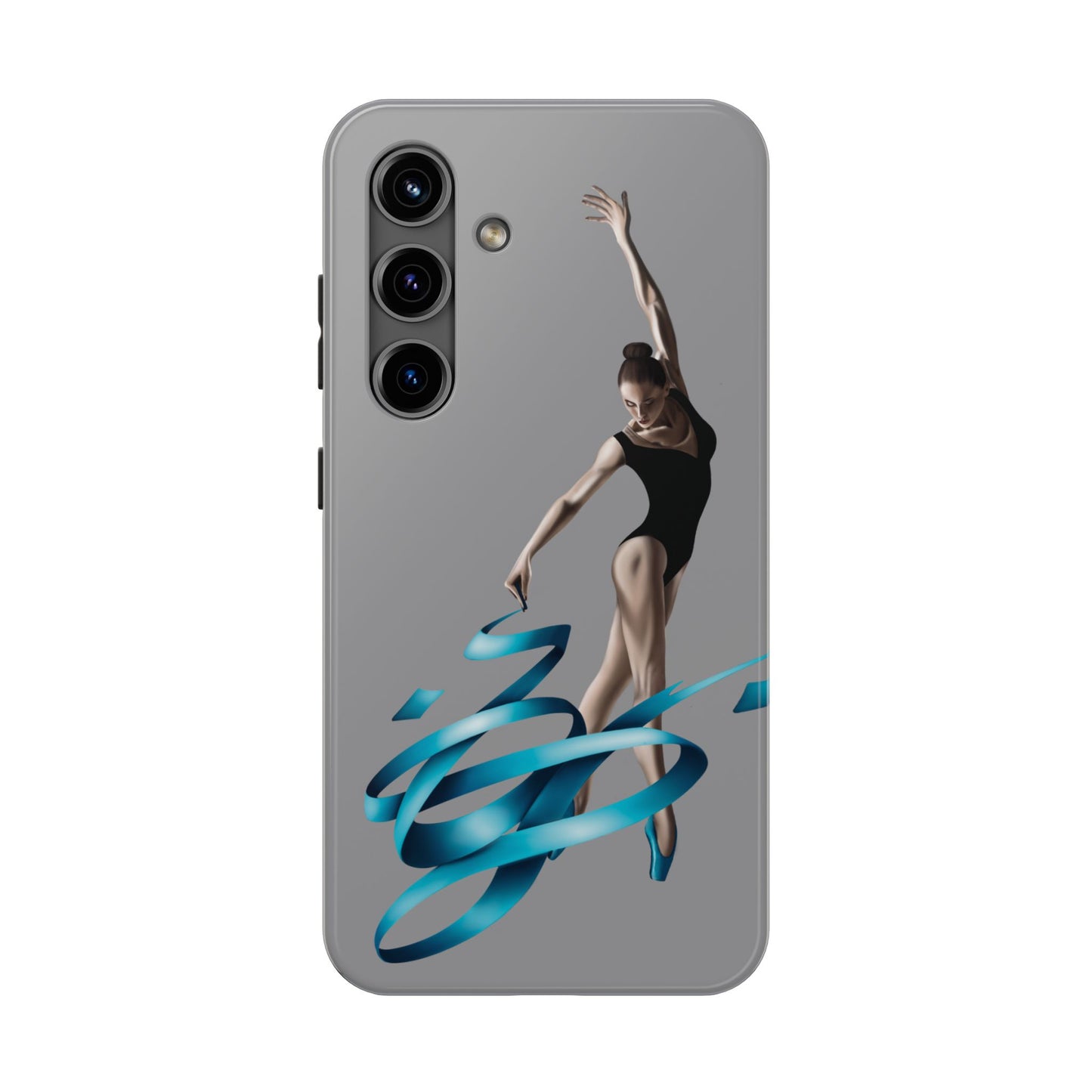 Phone Case - Ballerina with Blue Ribbon Persian Calligraphy Design in Grey
