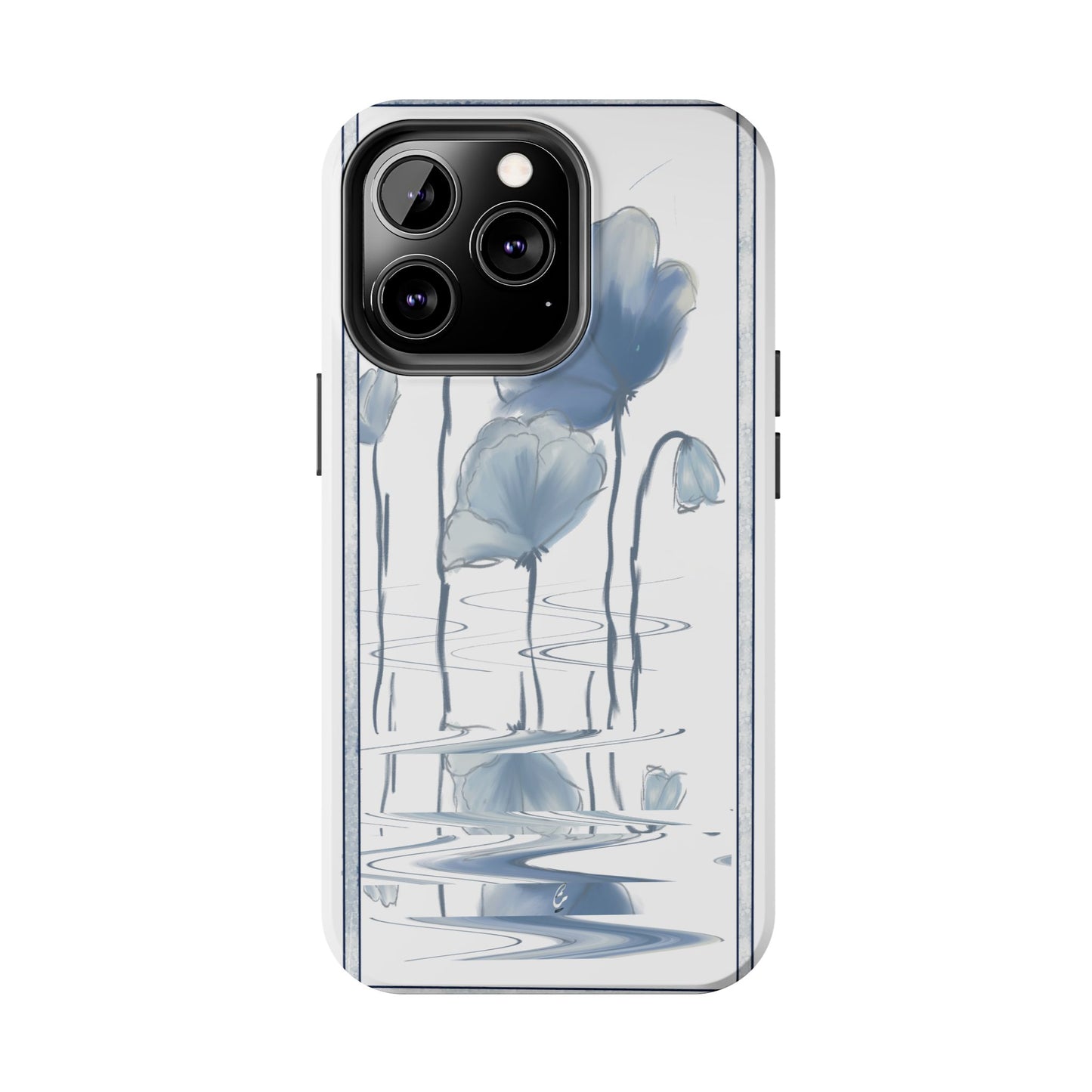 Floral Tough Phone Case - Watercolour Blue Flora Collection