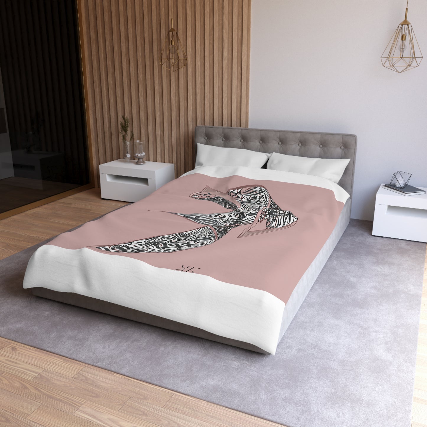 Kalli K Serenity Microfiber Duvet Cover – Elegant Modern Calligraphy design for your Bedrooms