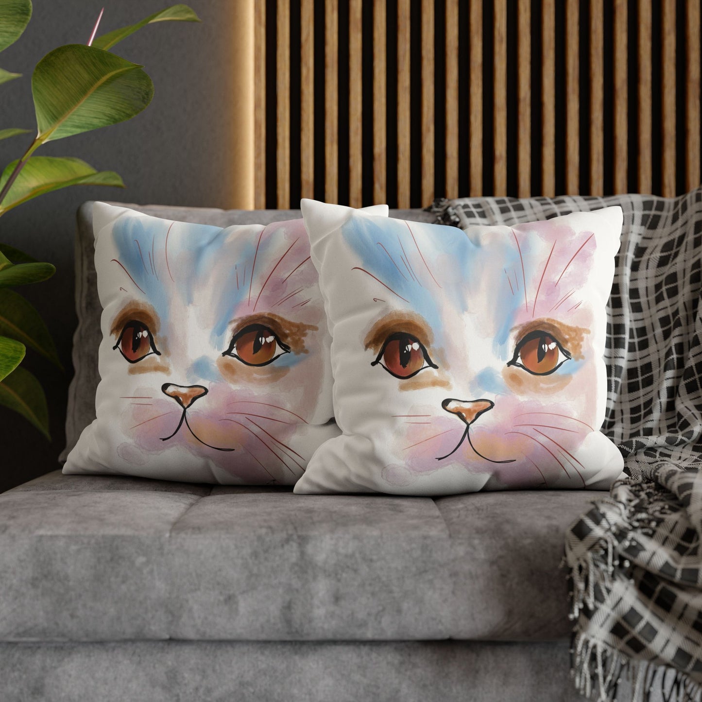 Kitty Faux Suede Pillowcase - Pet Home Design